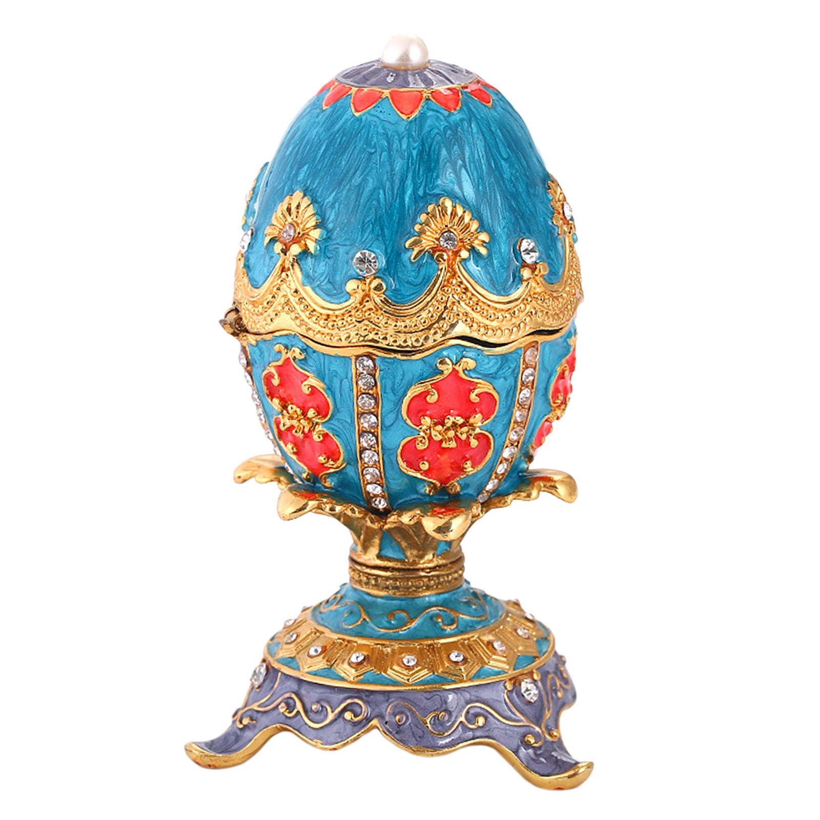 Egg Trinket Box Delicate Enameled Jewelry Box for Easter Anniversary Holiday