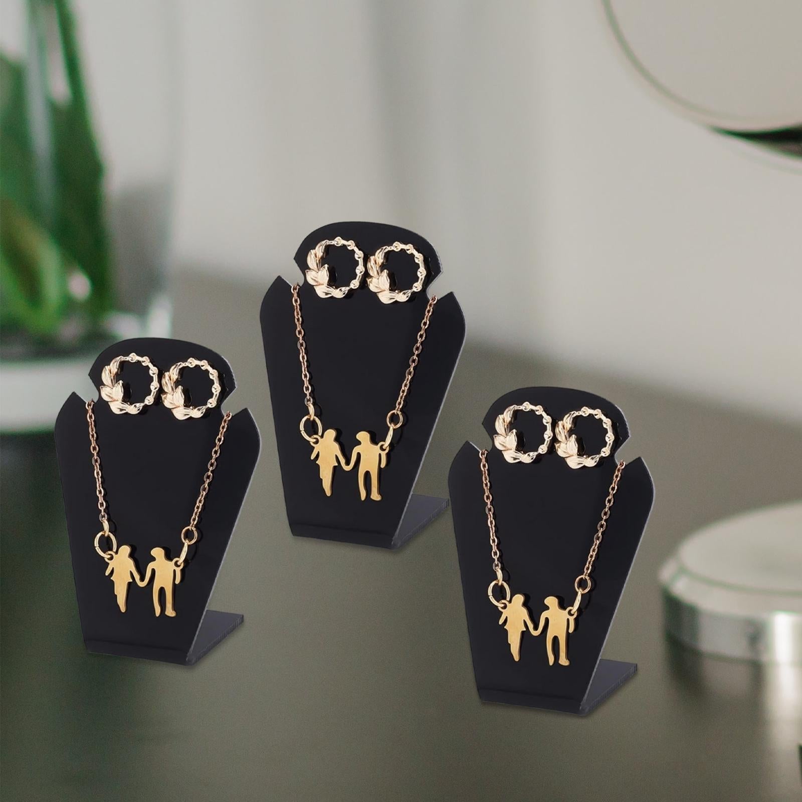 3Pcs Necklace Display Stand Elegant for Desktop Countertop Photography Props