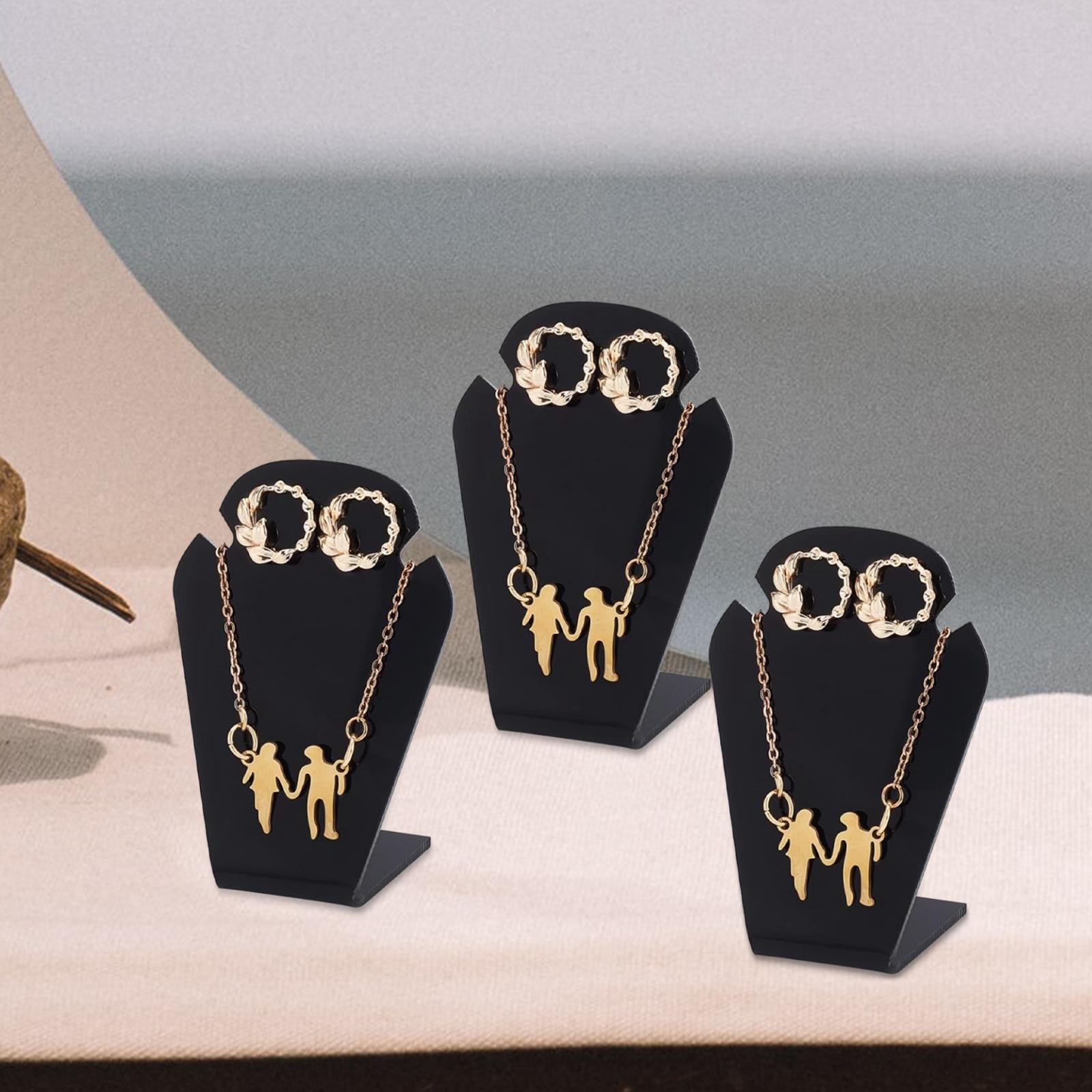 3Pcs Necklace Display Stand Elegant for Desktop Countertop Photography Props