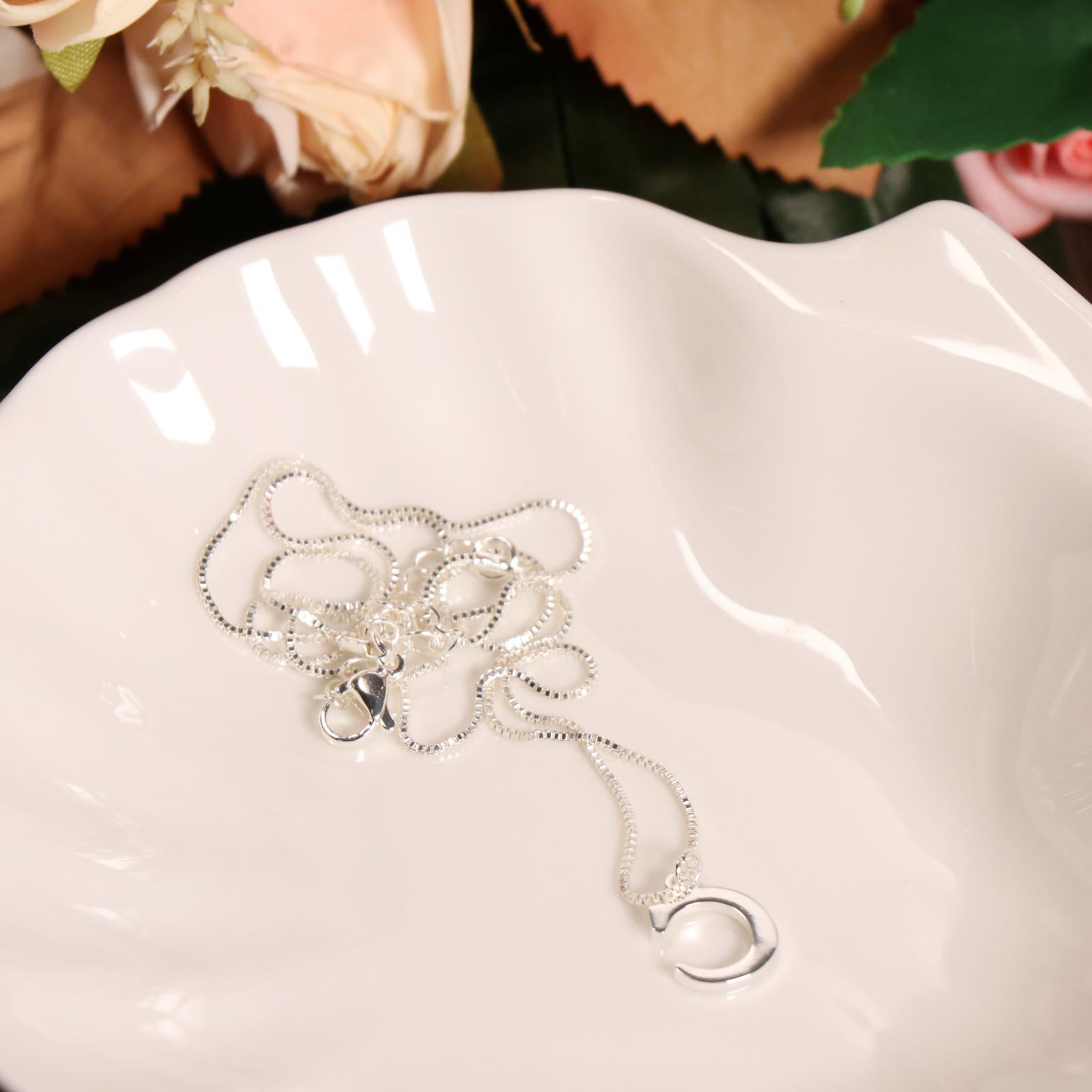 Alphabet Necklace Letter Pendant Necklace Personalized Charm Letter Necklace C Silver