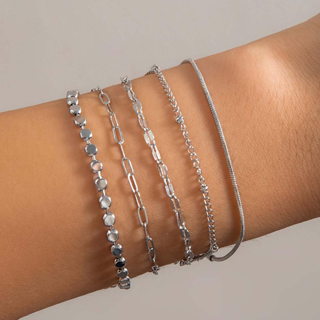 5Pcs Gold Bracelets for Women Elegant Cute Trendy for Party Wedding Birthday