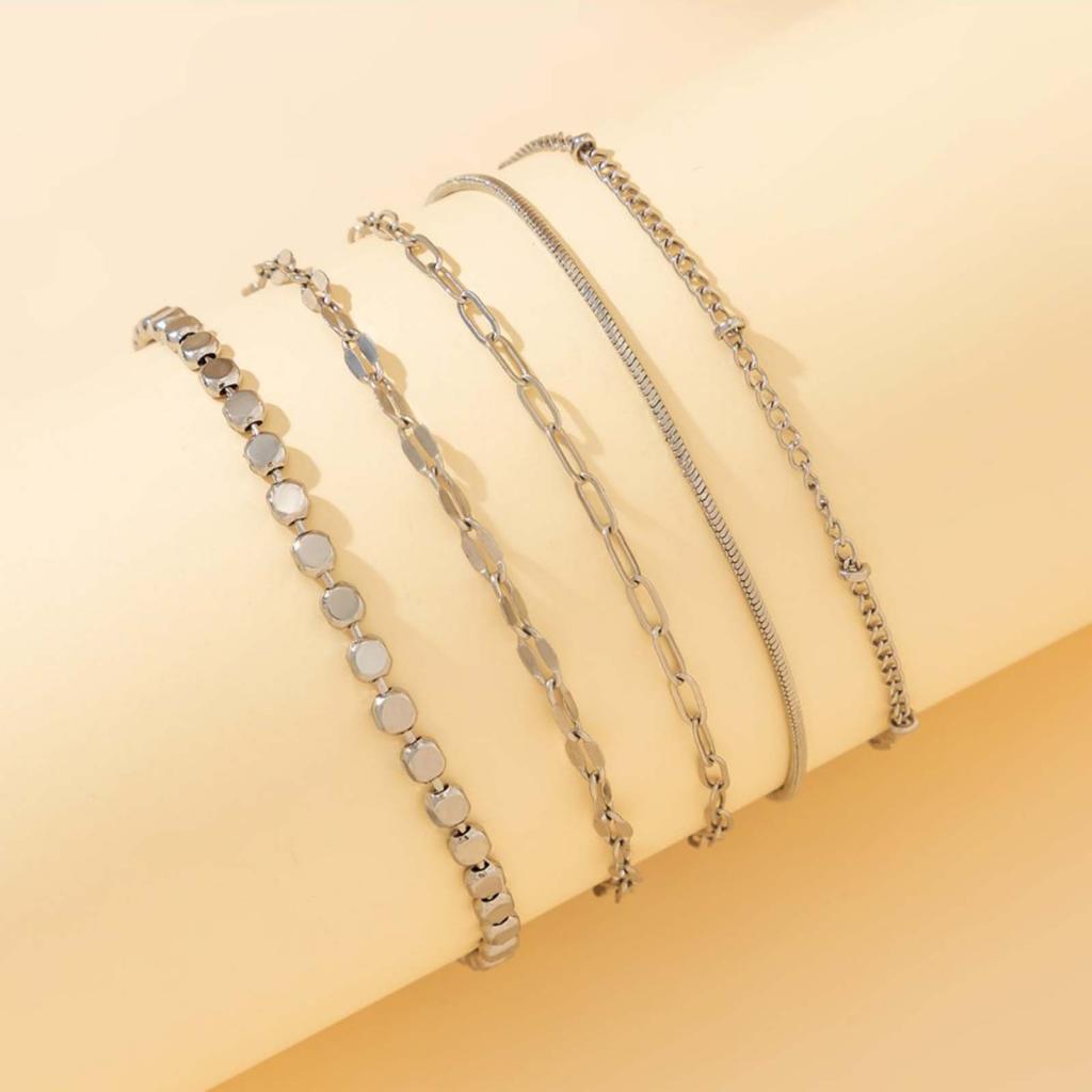 5Pcs Gold Bracelets for Women Elegant Cute Trendy for Party Wedding Birthday