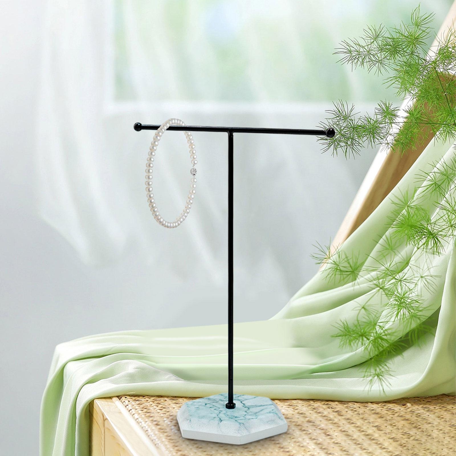 T Bar Jewelry Stand Display Jewelry Organizer Holder for Shopping Mall Props Black White Base