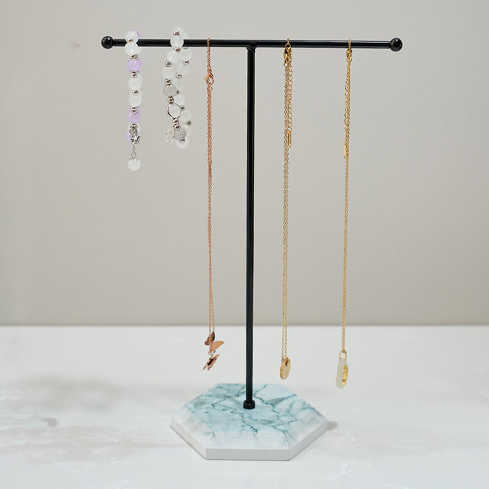 T Bar Jewelry Stand Display Jewelry Organizer Holder for Shopping Mall Props Black White Base