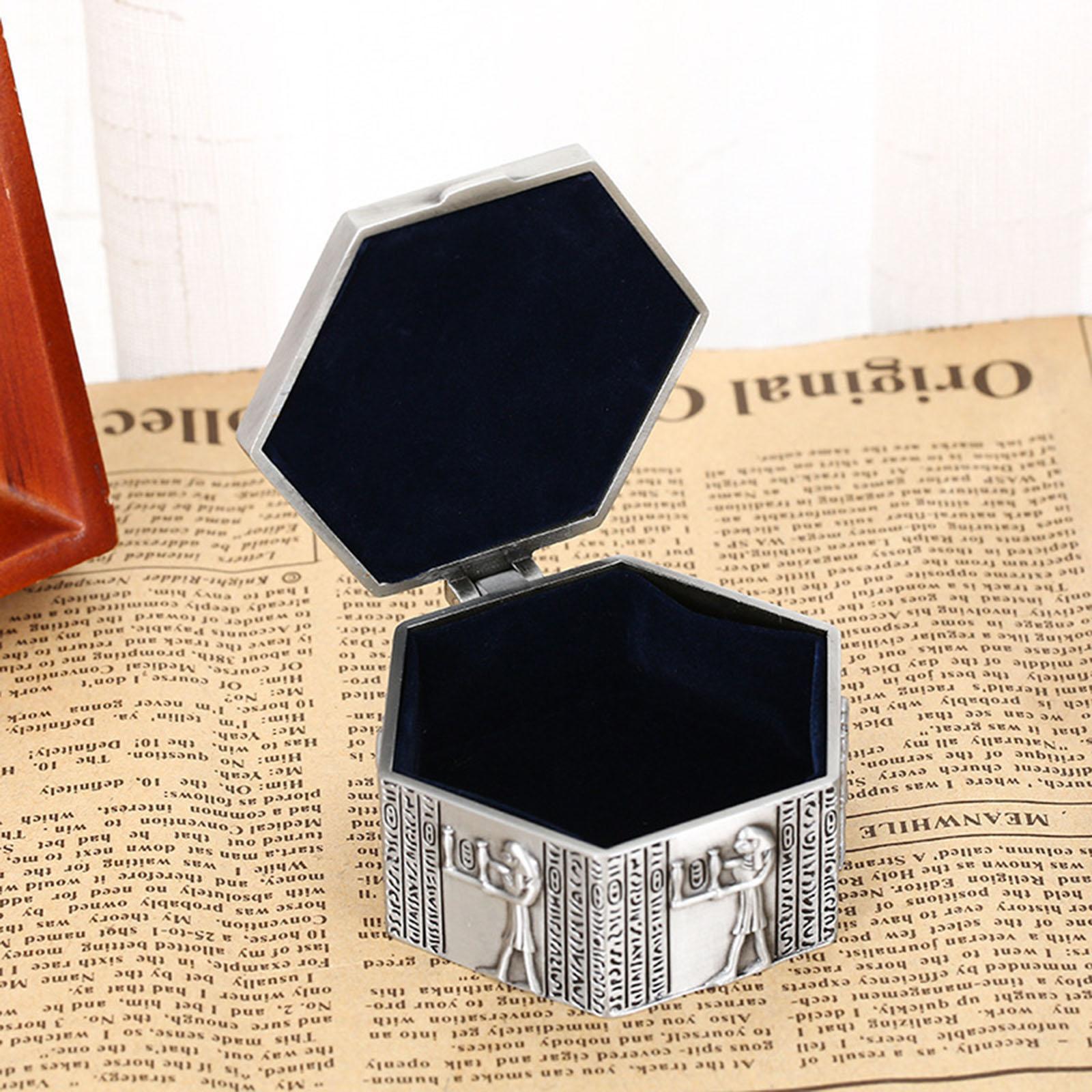 Jewelry Box Metal Multifunctional Storage Case for Rings Earrings Stud Party