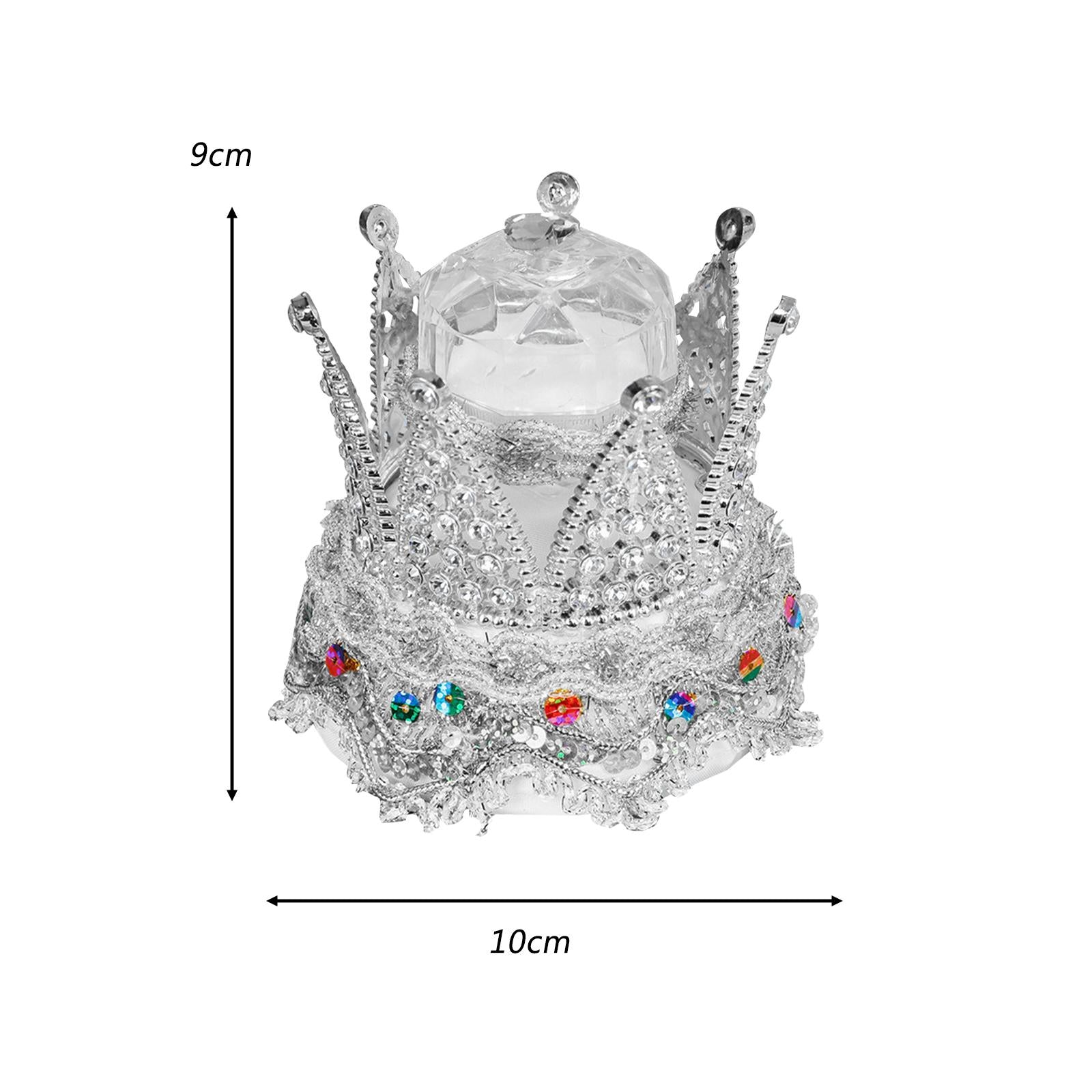 Crown Jewelry Boxes Portable Wedding Ring Box for Anniversary Birthday Bride silver