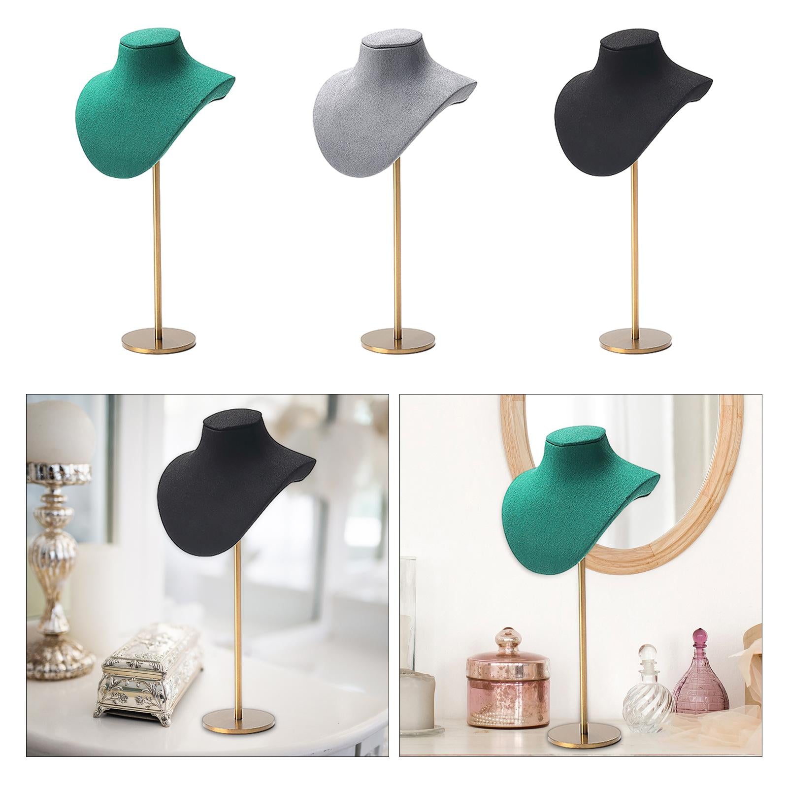 Necklace Chain Jewelry Bust Stand Trendy Ornament for Desk Presentation Shop Green