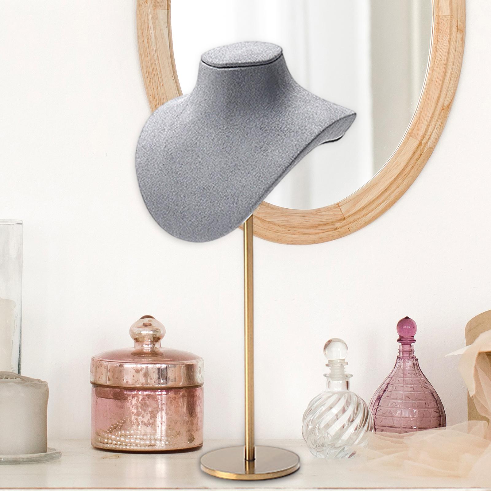 Necklace Chain Jewelry Bust Stand Trendy Ornament for Desk Presentation Shop Gray