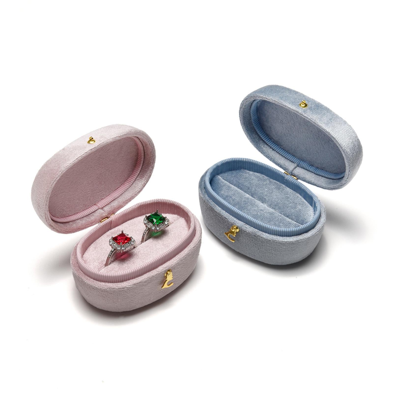 Ring Case Velvet Ring Bearer Holder for Birthday Anniversary Valentine's Day blue