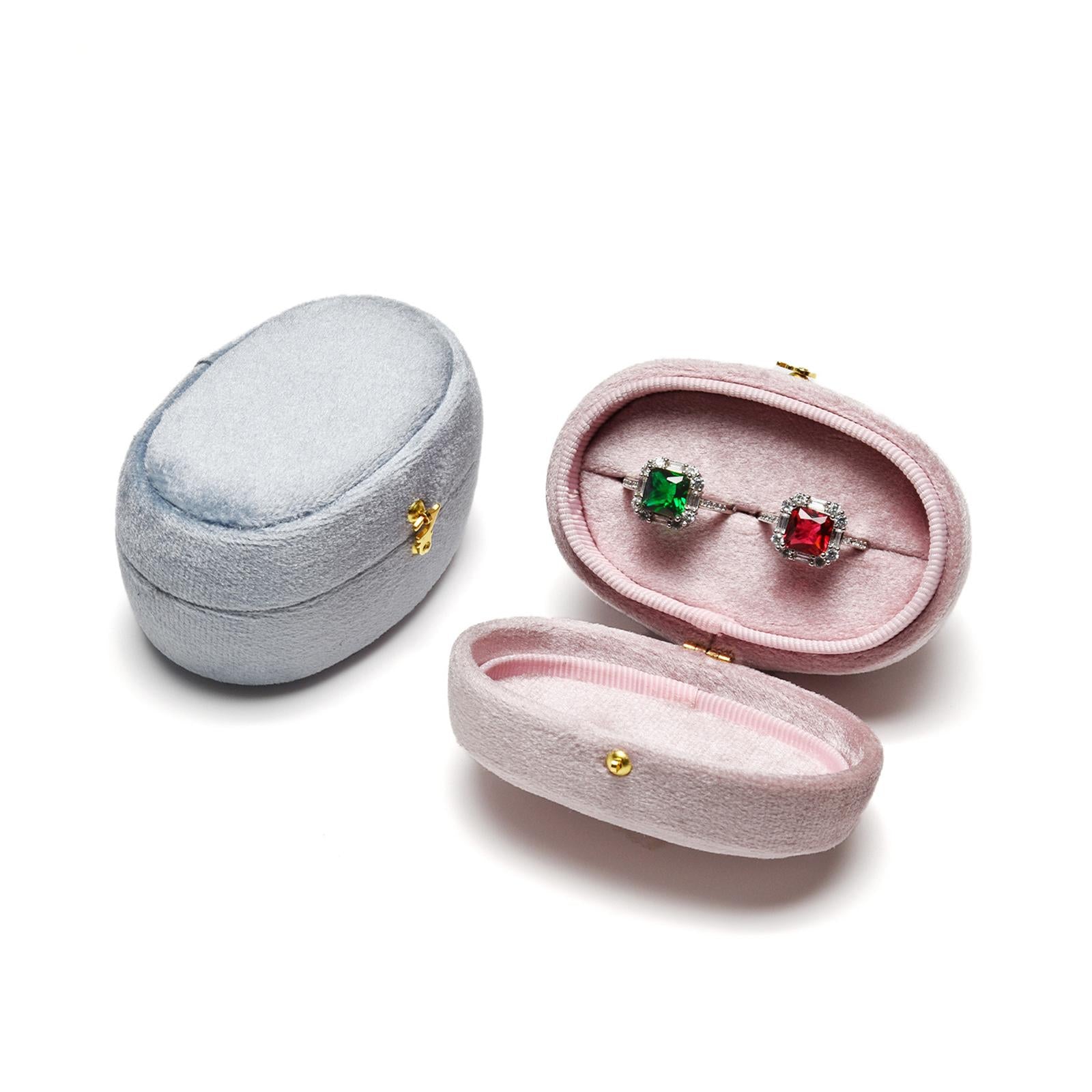 Ring Case Velvet Ring Bearer Holder for Birthday Anniversary Valentine's Day blue