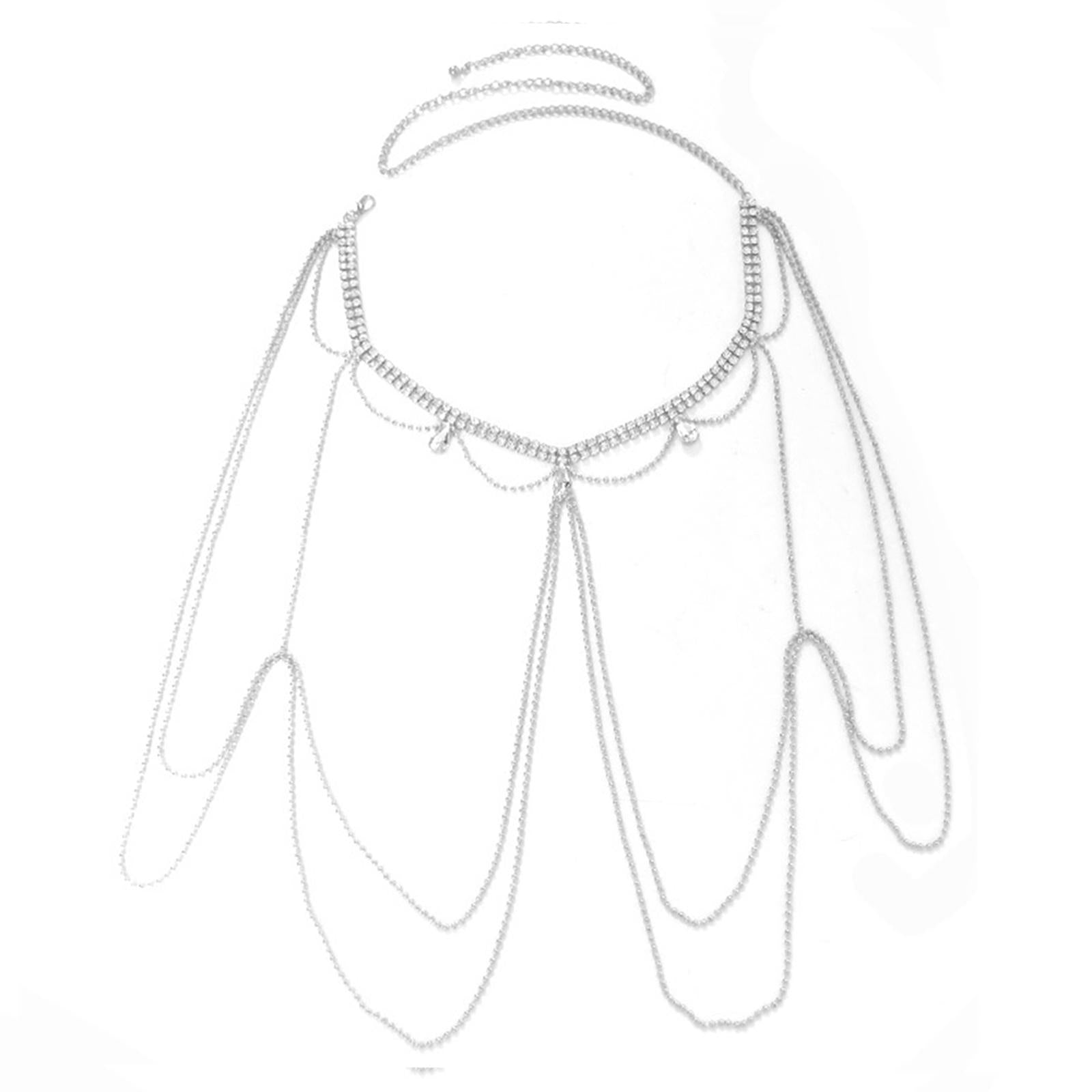 Shoulder Body Chain for Women Shiny Harness Shoulder Chain Dress Accessories