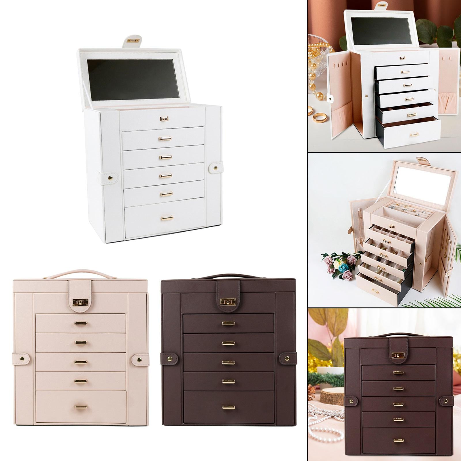 Jewelry Box Large Jewelry Storage Box for Watch Valentine's Day Gift for Her white