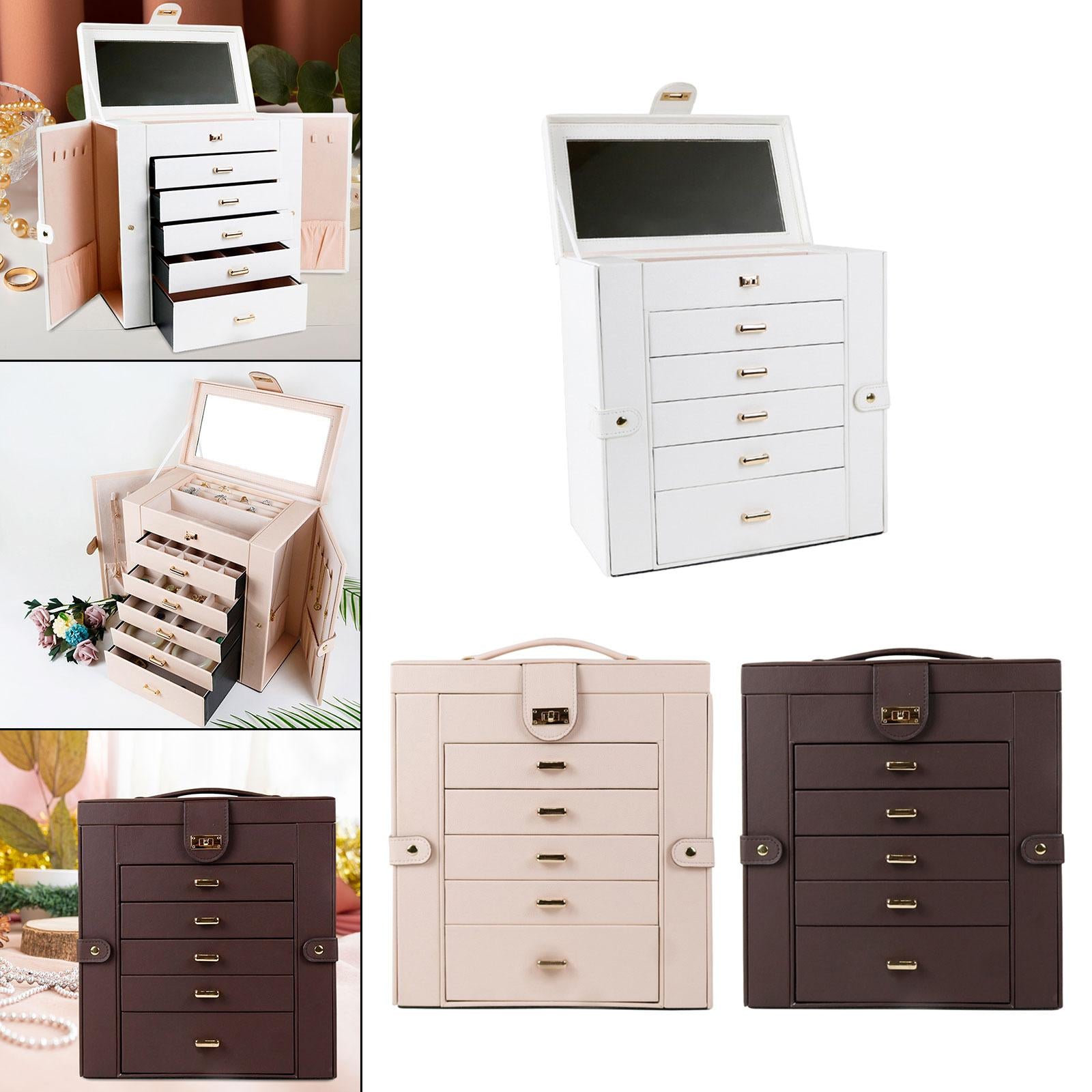 Jewelry Box Large Jewelry Storage Box for Watch Valentine's Day Gift for Her white