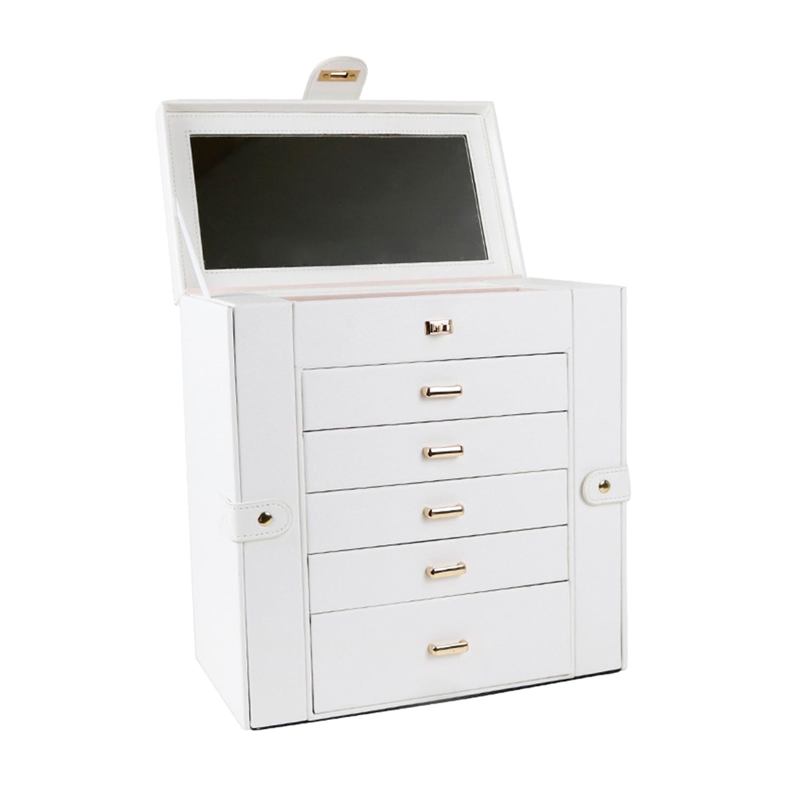 Jewelry Box Large Jewelry Storage Box for Watch Valentine's Day Gift for Her white