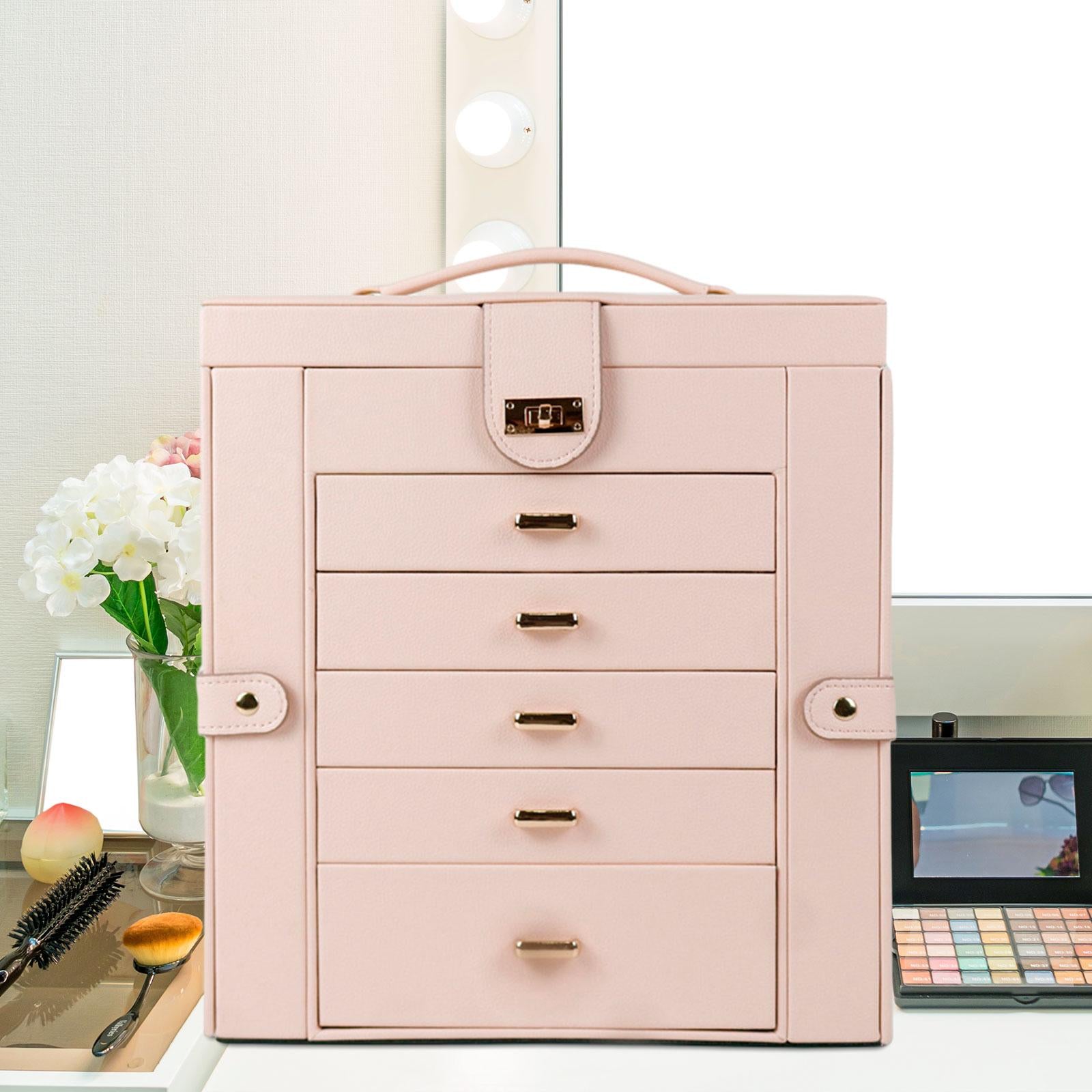 Jewelry Box Large Jewelry Storage Box for Watch Valentine's Day Gift for Her pink