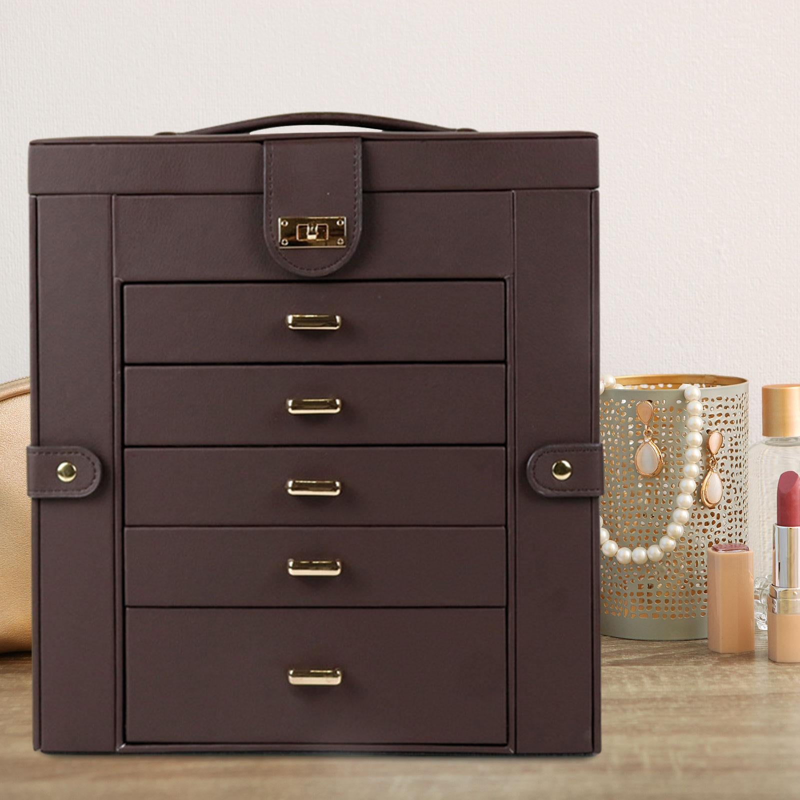 Jewelry Box Large Jewelry Storage Box for Watch Valentine's Day Gift for Her coffee