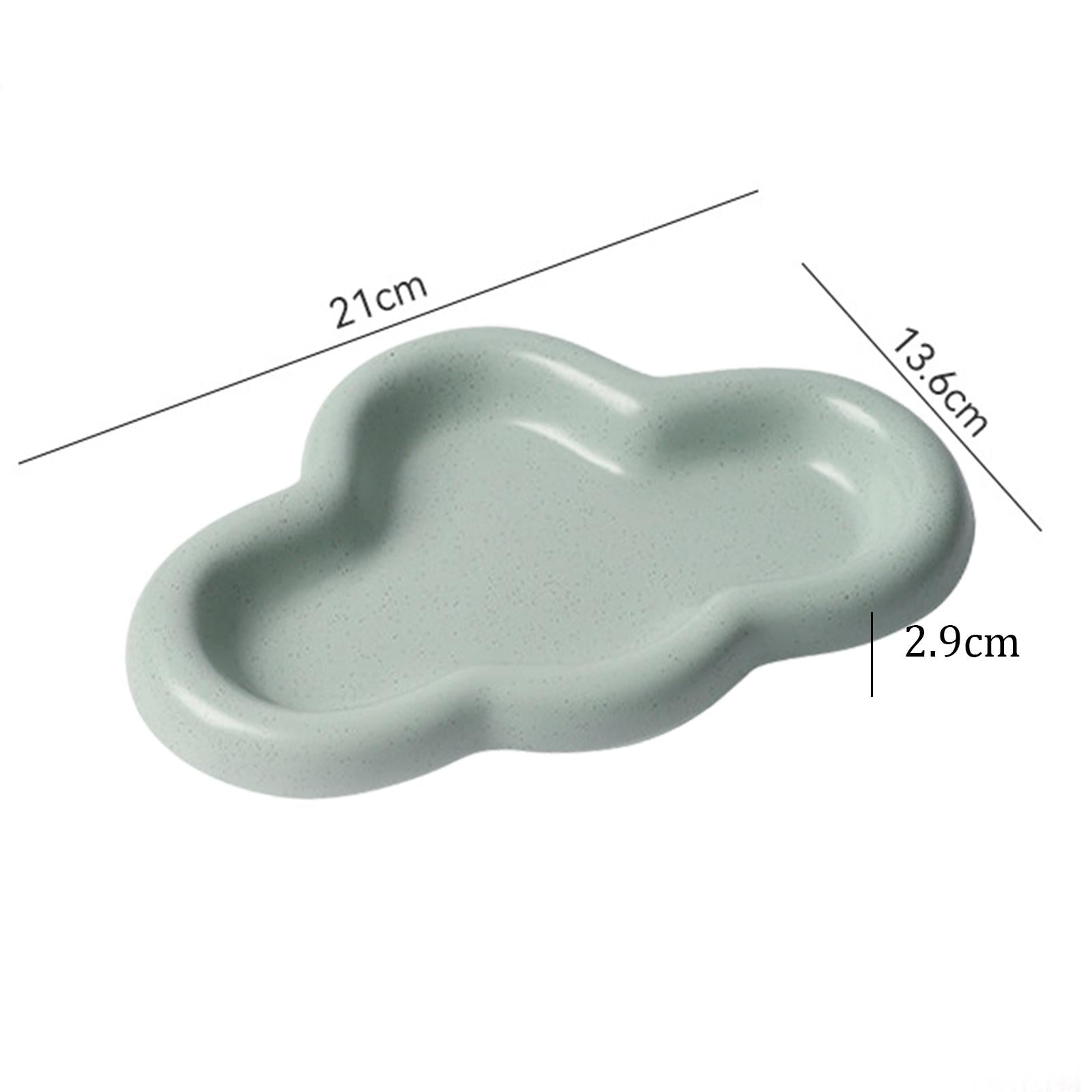 Trinket Tray Watch Keys Tray Ceramic Jewelry Plate for Bedside Table Desktop Matte Green