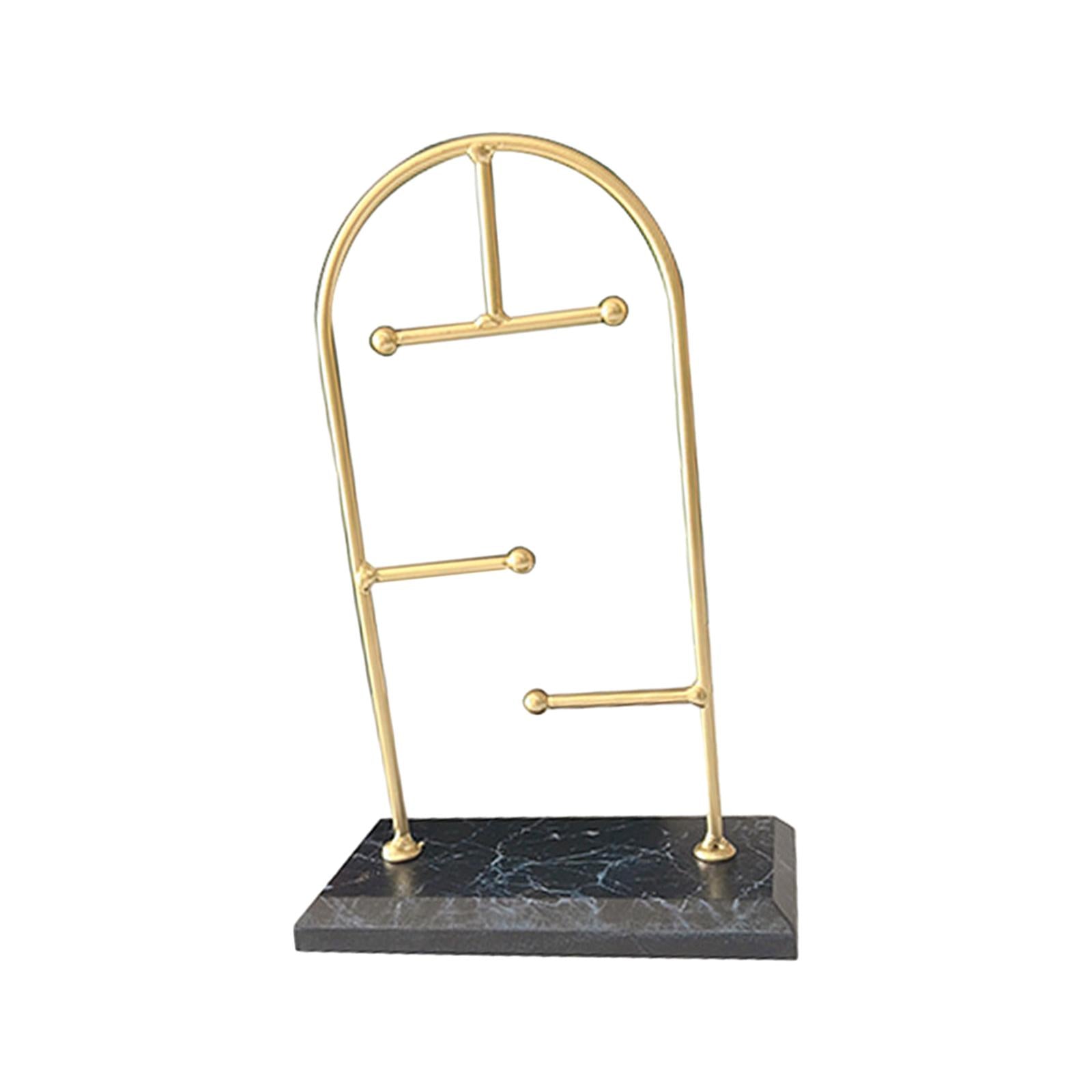 Jewelry Display Stand Durable Bangle Display Holder for Desktop Bedroom Shop Gold with Black Base