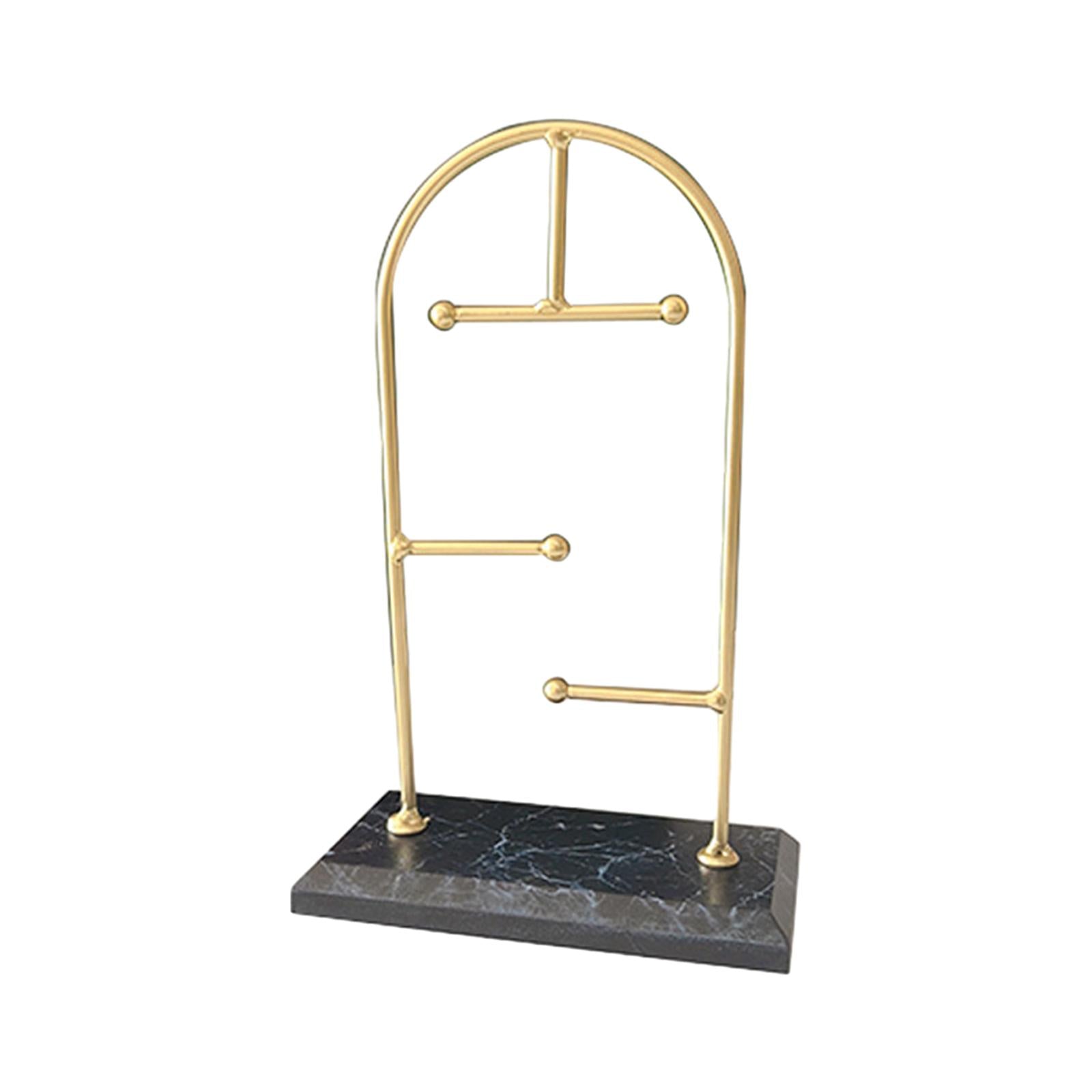 Jewelry Display Stand Durable Bangle Display Holder for Desktop Bedroom Shop Gold with Black Base