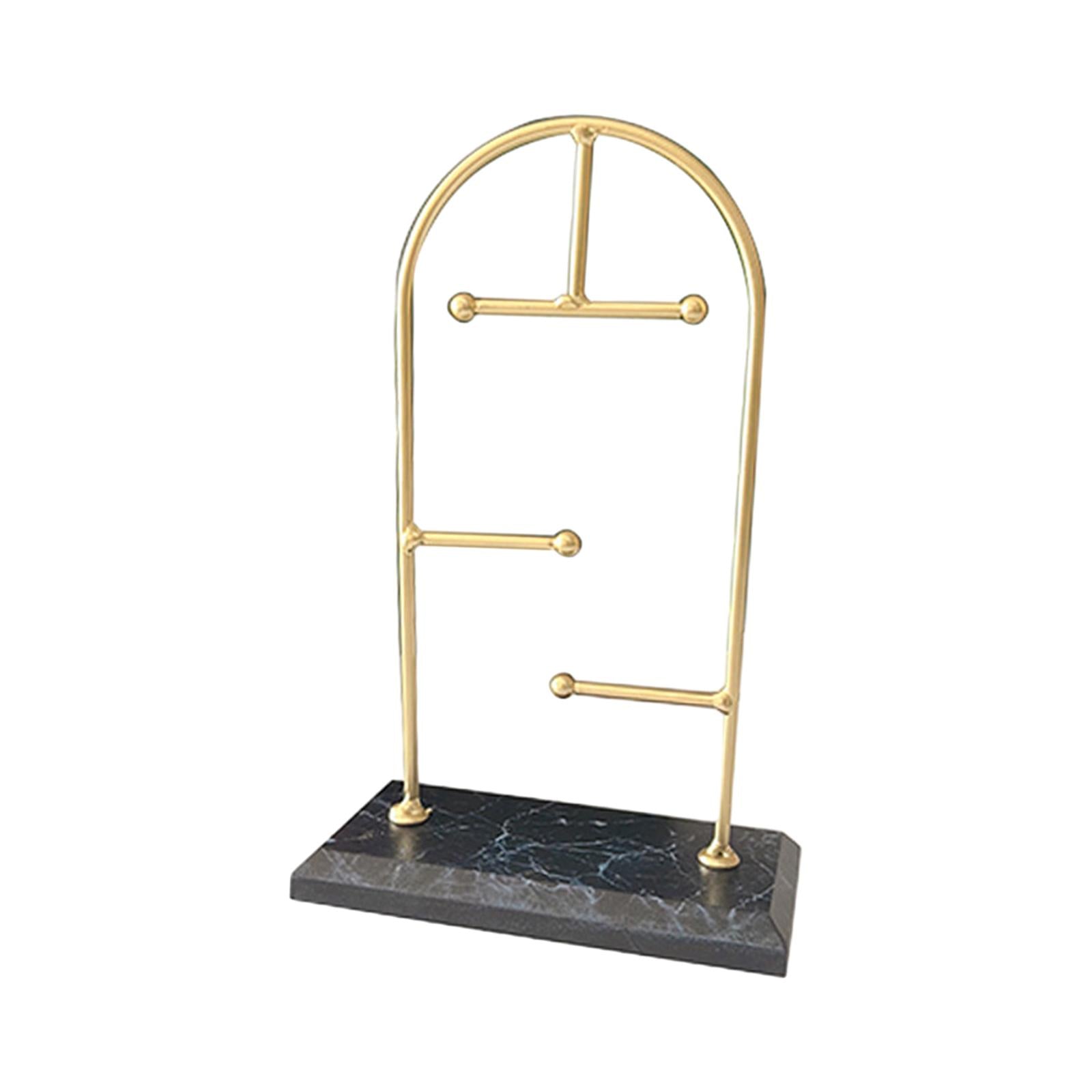 Jewelry Display Stand Durable Bangle Display Holder for Desktop Bedroom Shop Gold with Black Base