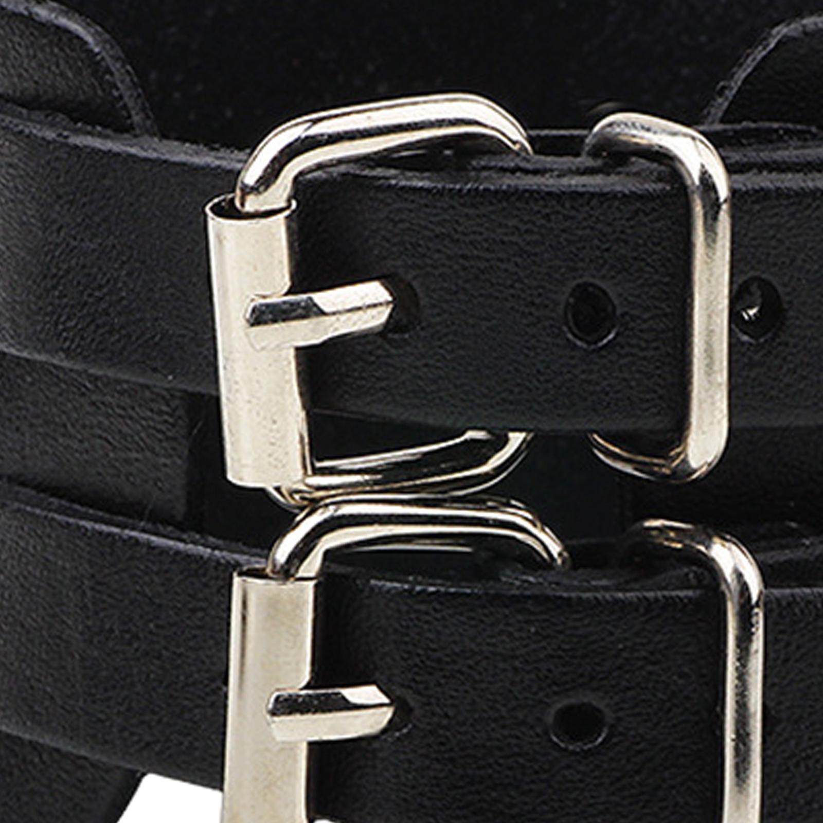 Double Tour Bracelet PU Leather Bracelet for Thanksgiving Wedding Graduation black