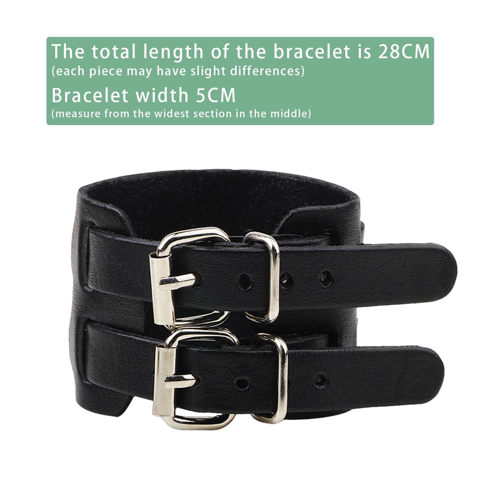 Double Tour Bracelet PU Leather Bracelet for Thanksgiving Wedding Graduation black