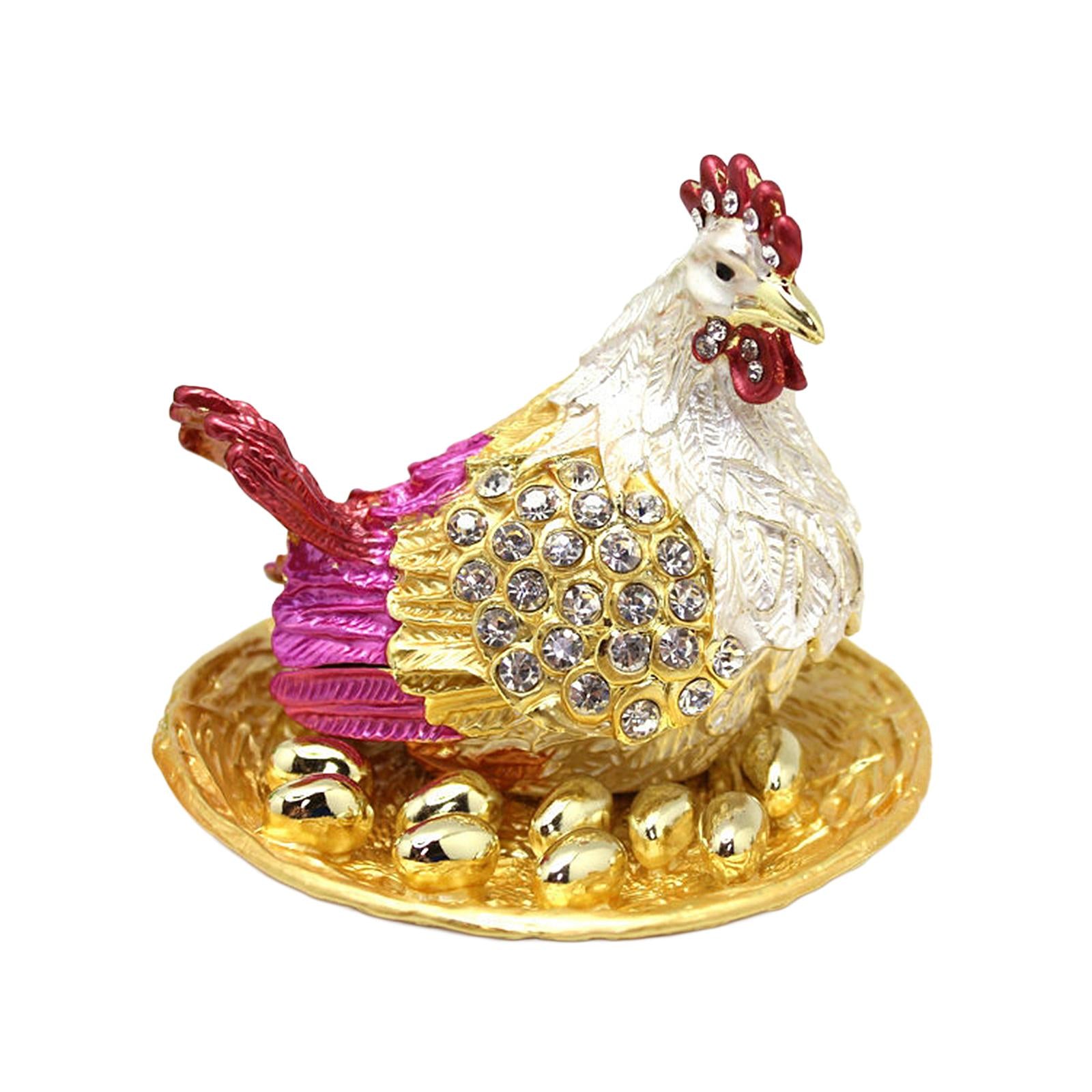 Hen Hatching Eggs Jewelry Box Treasure Chest Box for Desktop Home Decoration