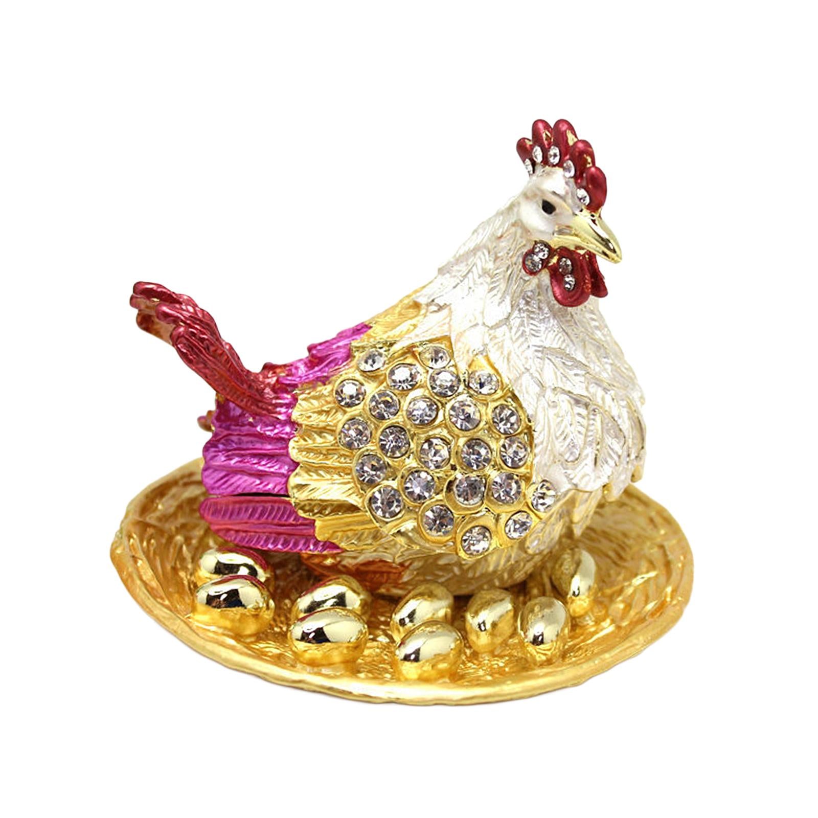 Hen Hatching Eggs Jewelry Box Treasure Chest Box for Desktop Home Decoration