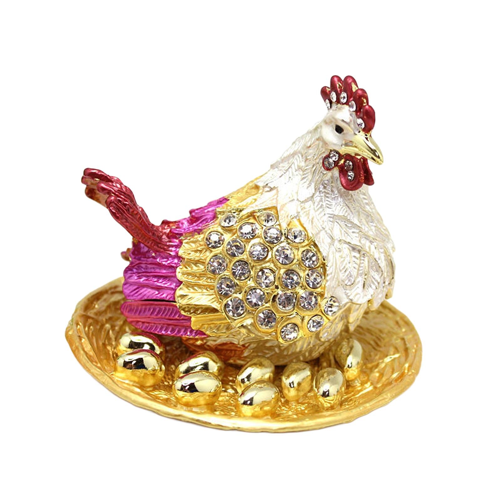 Hen Hatching Eggs Jewelry Box Treasure Chest Box for Desktop Home Decoration