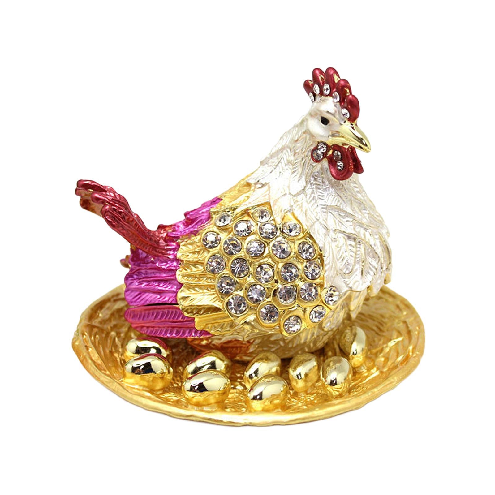 Hen Hatching Eggs Jewelry Box Treasure Chest Box for Desktop Home Decoration