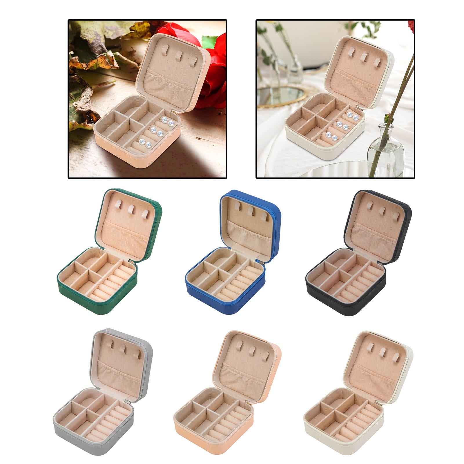 Jewelry Box Container Showcase Jewelry Storage Box for Pendant Charm Earring Green