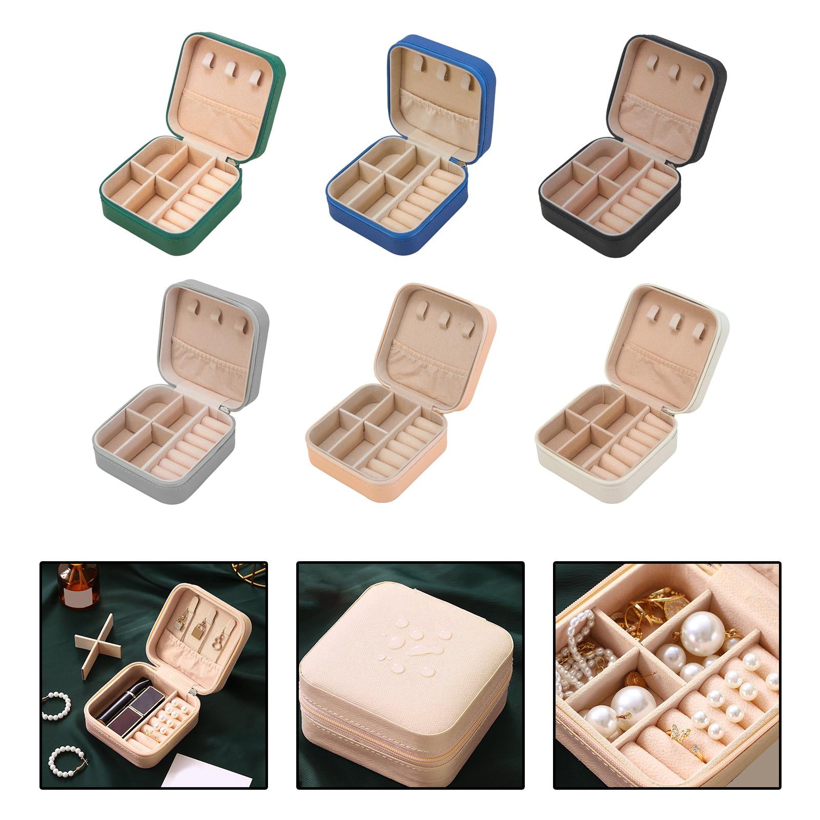 Jewelry Box Container Showcase Jewelry Storage Box for Pendant Charm Earring Green