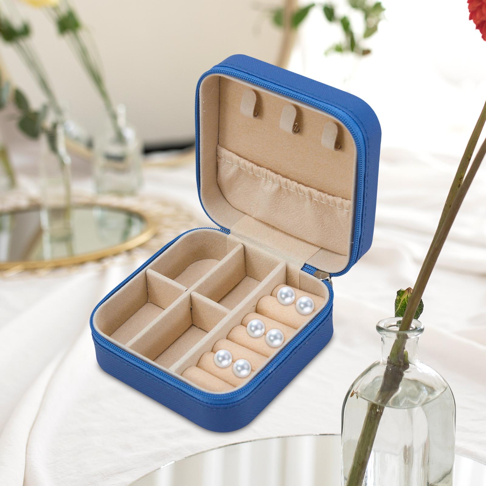 Jewelry Box Container Showcase Jewelry Storage Box for Pendant Charm Earring Blue