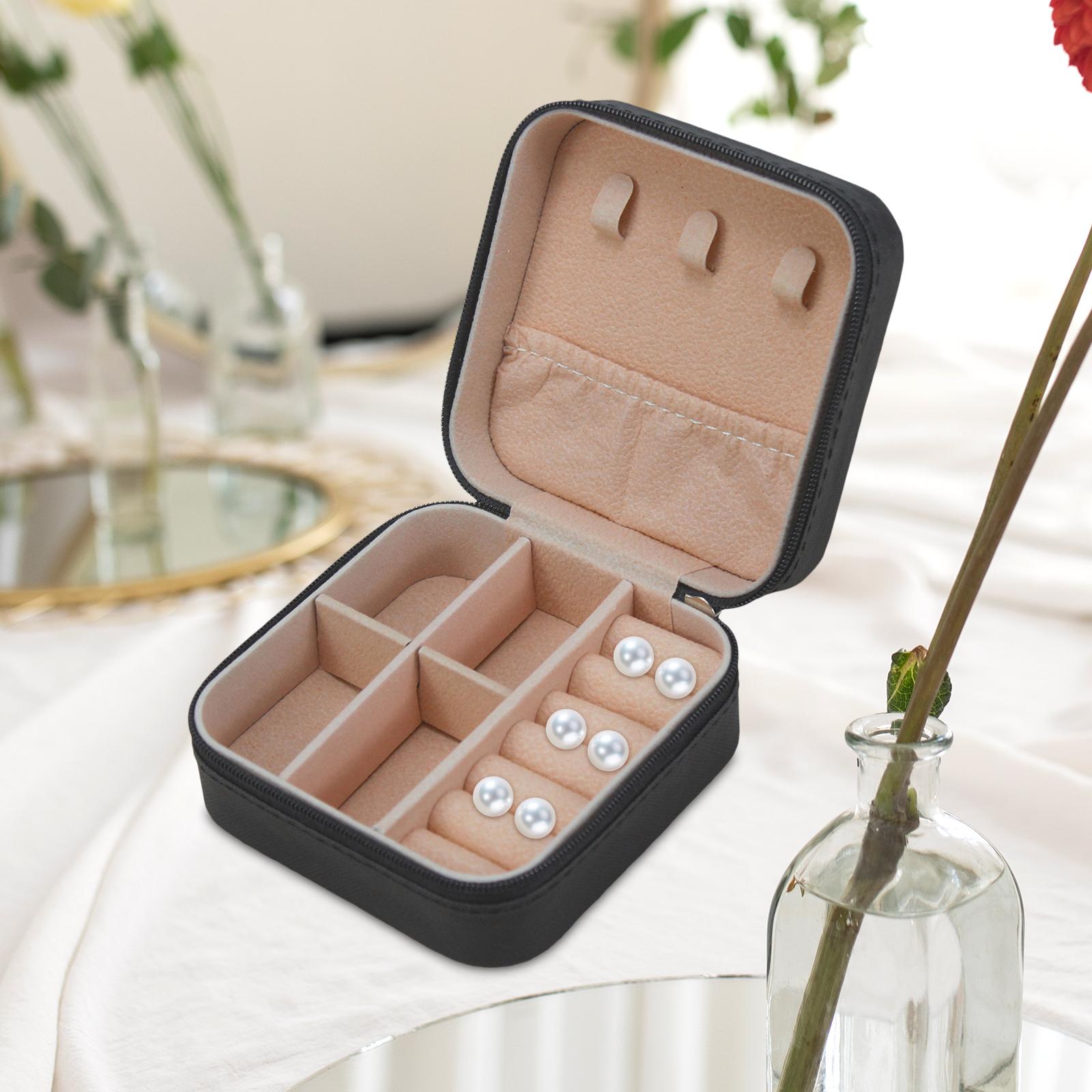 Jewelry Box Container Showcase Jewelry Storage Box for Pendant Charm Earring Black