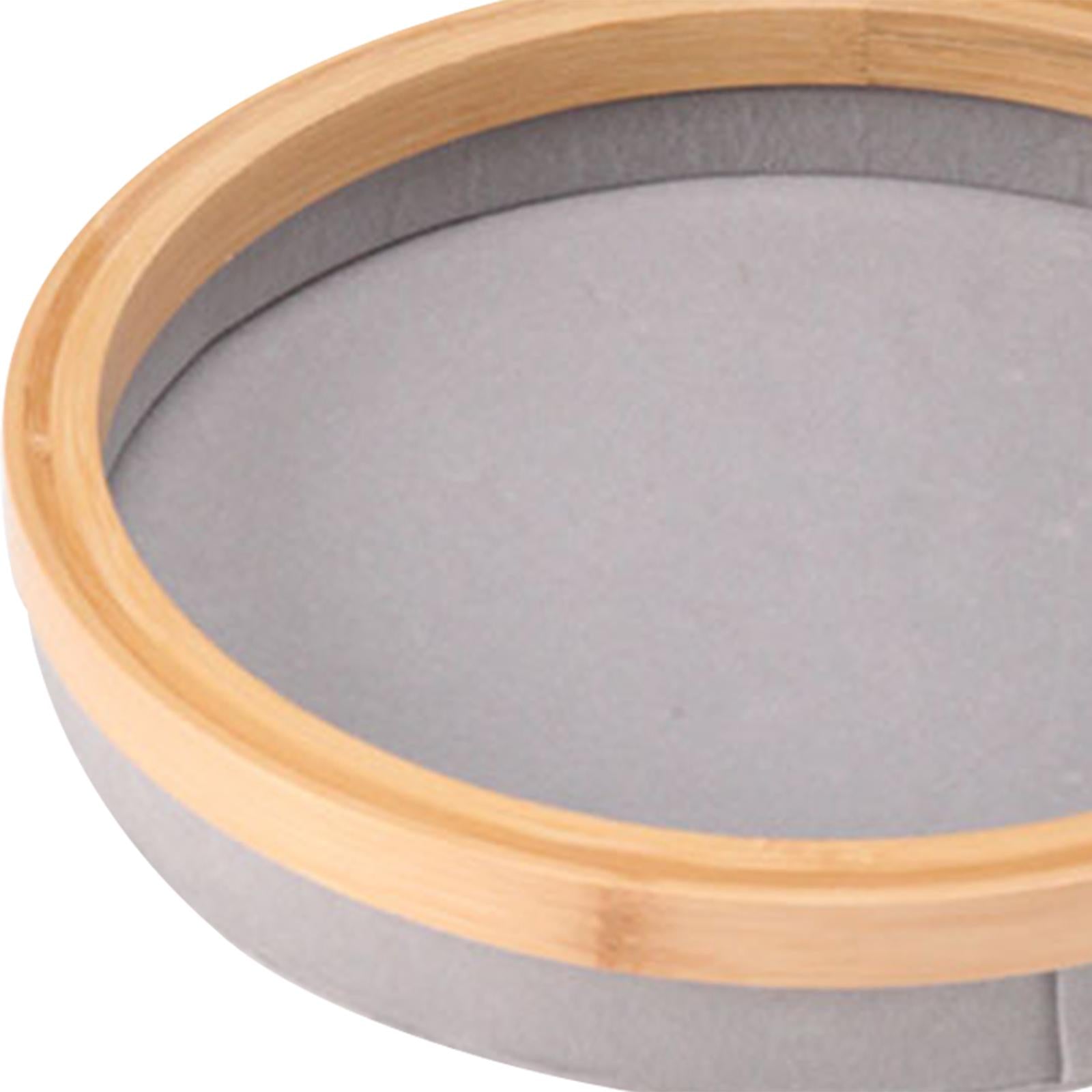 Jewelry Tray Round Jewelry Holder for Bangle Necklace Bracelet Rings Earring Gray