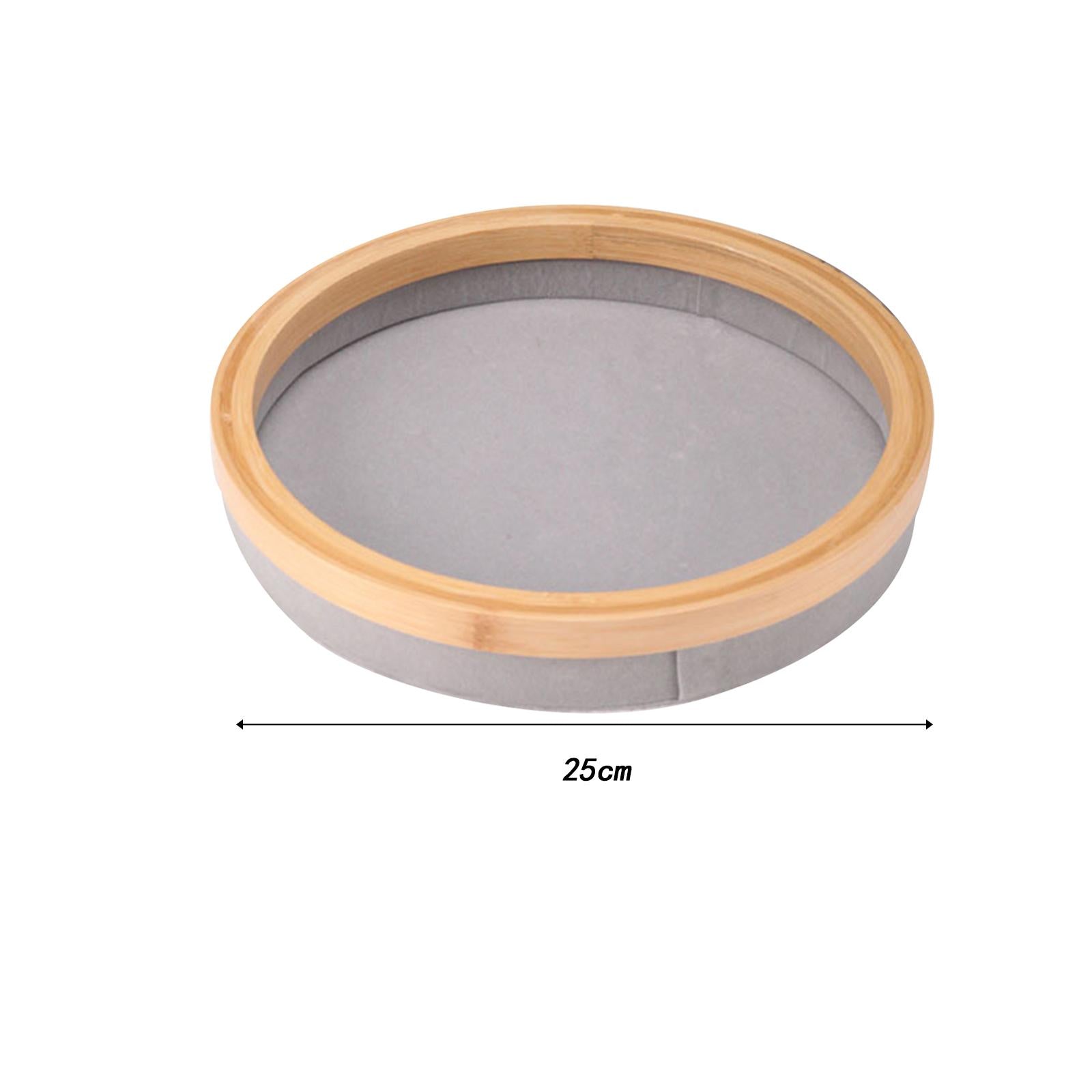 Jewelry Tray Round Jewelry Holder for Bangle Necklace Bracelet Rings Earring Gray