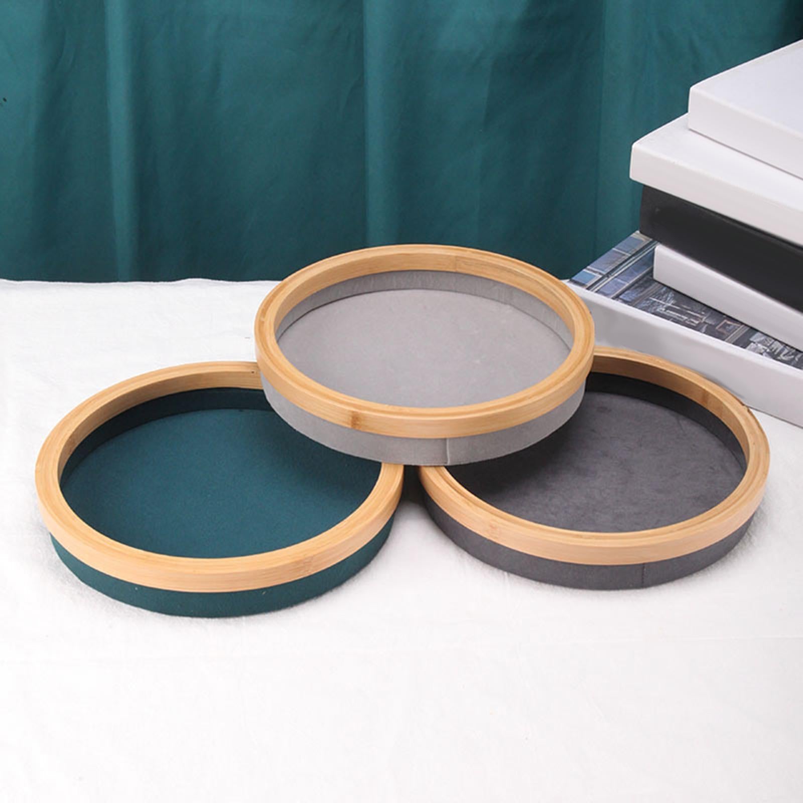 Jewelry Tray Round Jewelry Holder for Bangle Necklace Bracelet Rings Earring Green