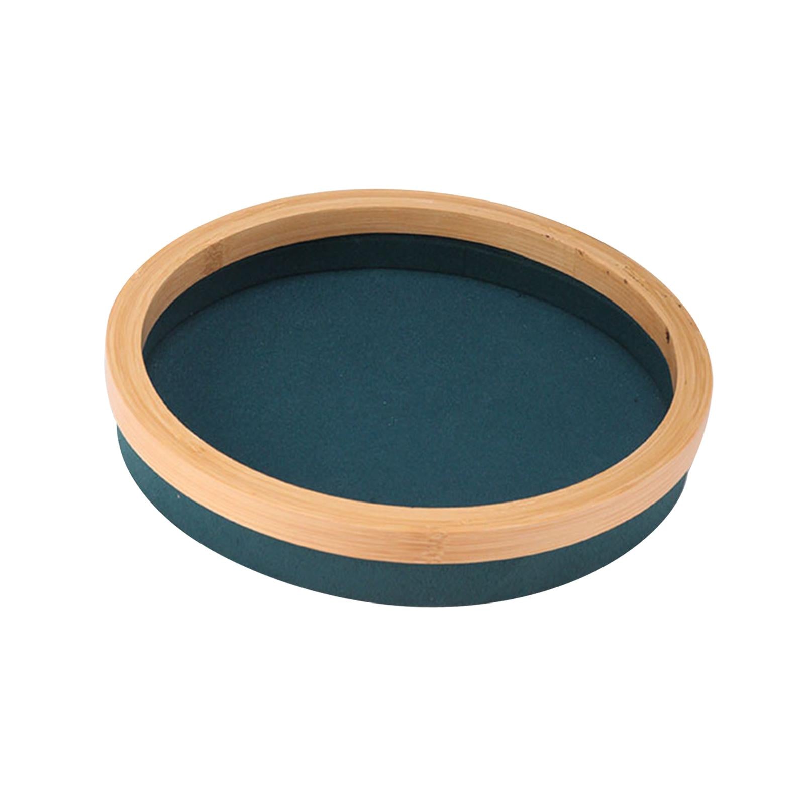 Jewelry Tray Round Jewelry Holder for Bangle Necklace Bracelet Rings Earring Green
