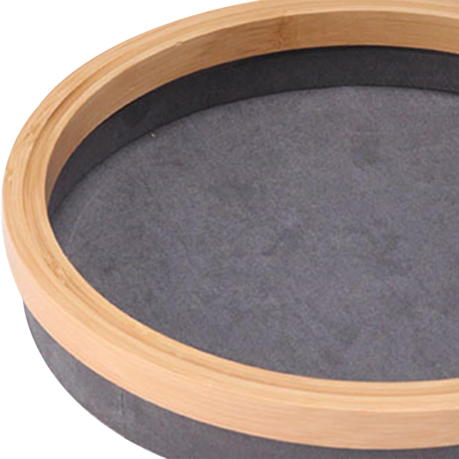 Jewelry Tray Round Jewelry Holder for Bangle Necklace Bracelet Rings Earring Dark Gray
