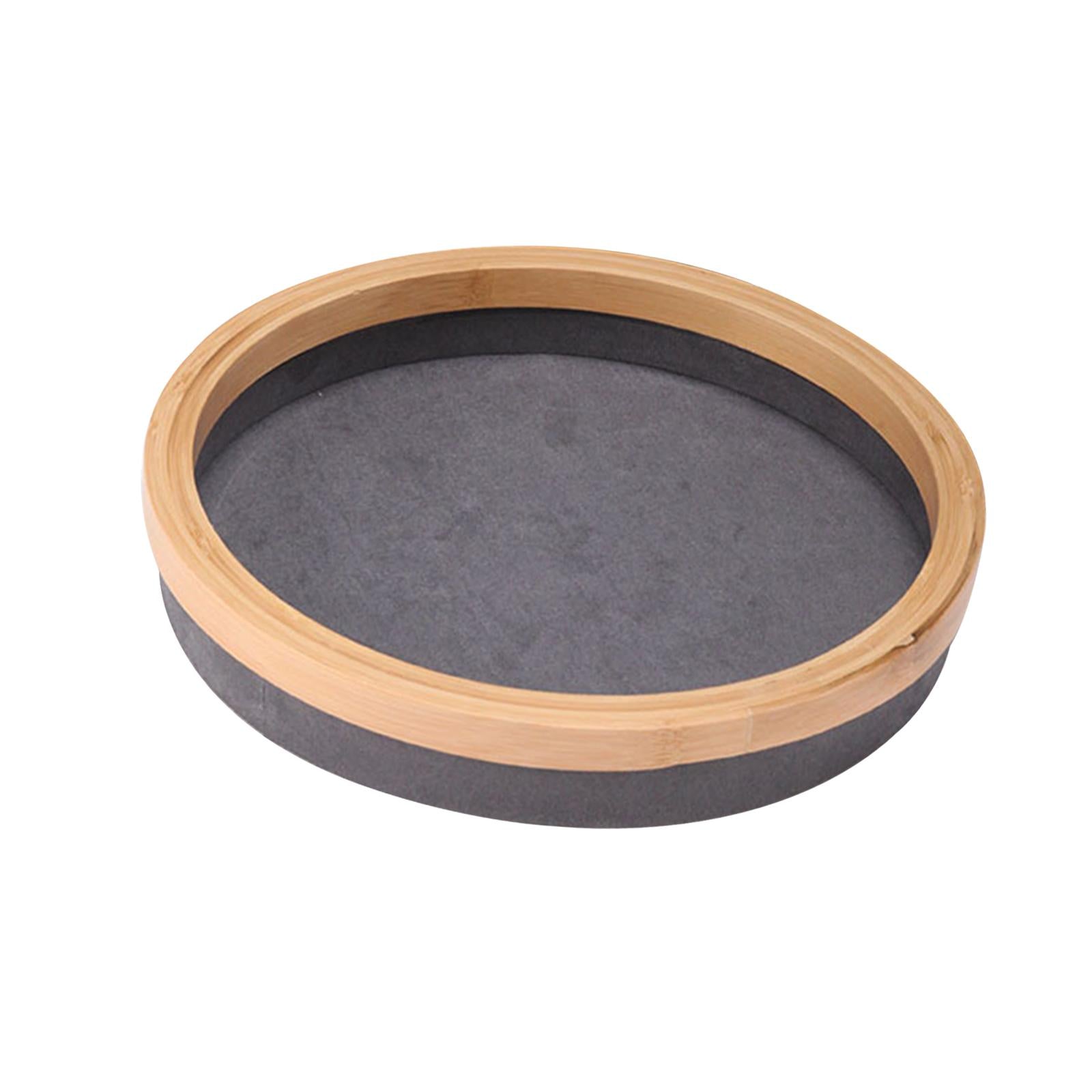 Jewelry Tray Round Jewelry Holder for Bangle Necklace Bracelet Rings Earring Dark Gray