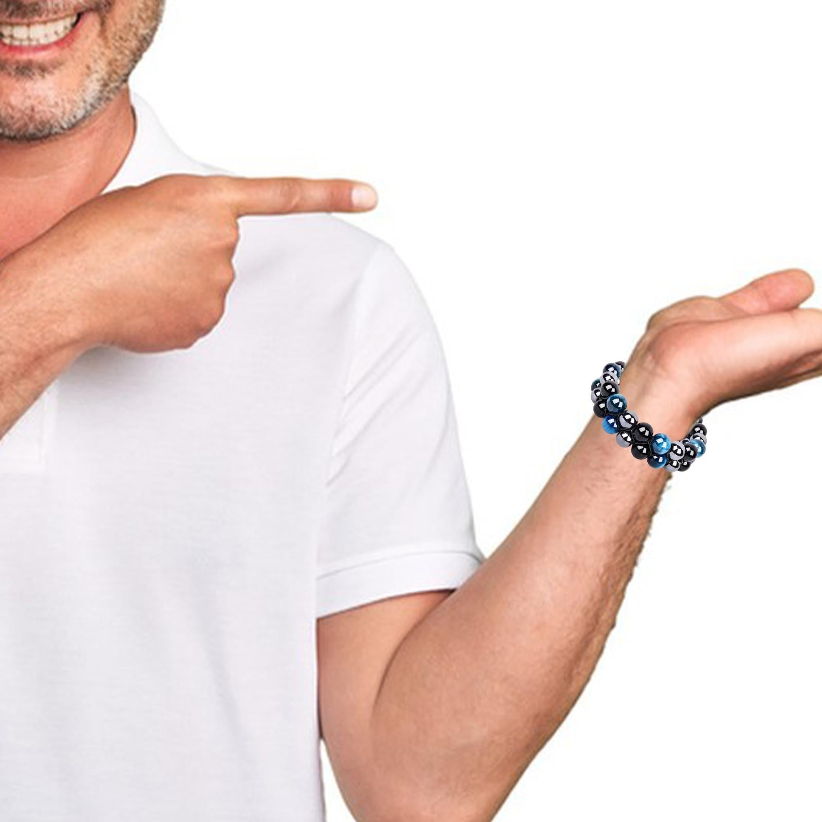 Stone Cuff Bracelet Simple Jewelry for Boyfriend Father's Day Valentines Day