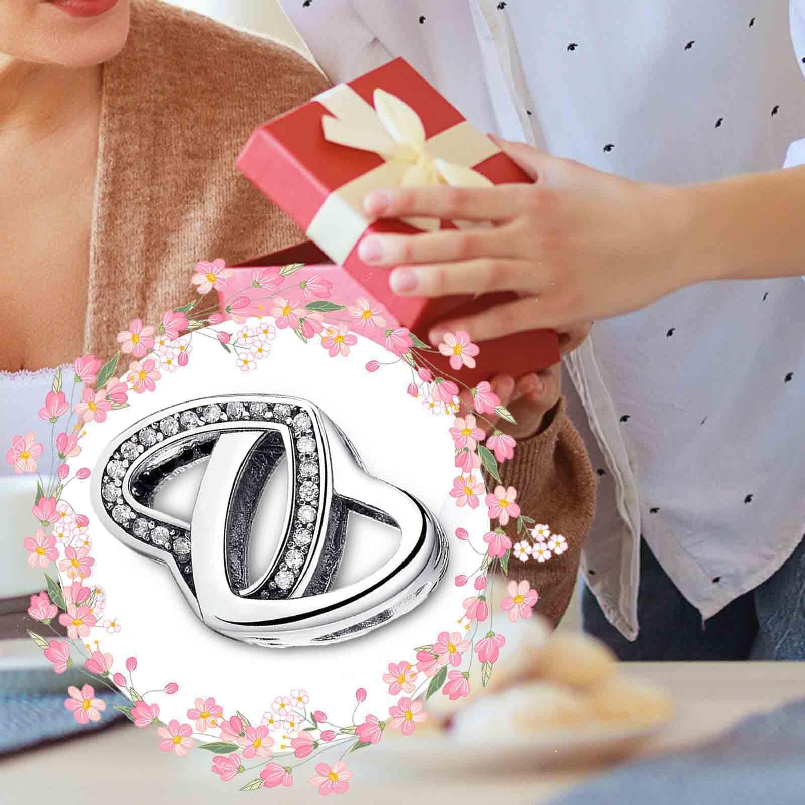 Heart Charm Bead Dual Heart Shaped Charm for Jewelry Making Findings Lover