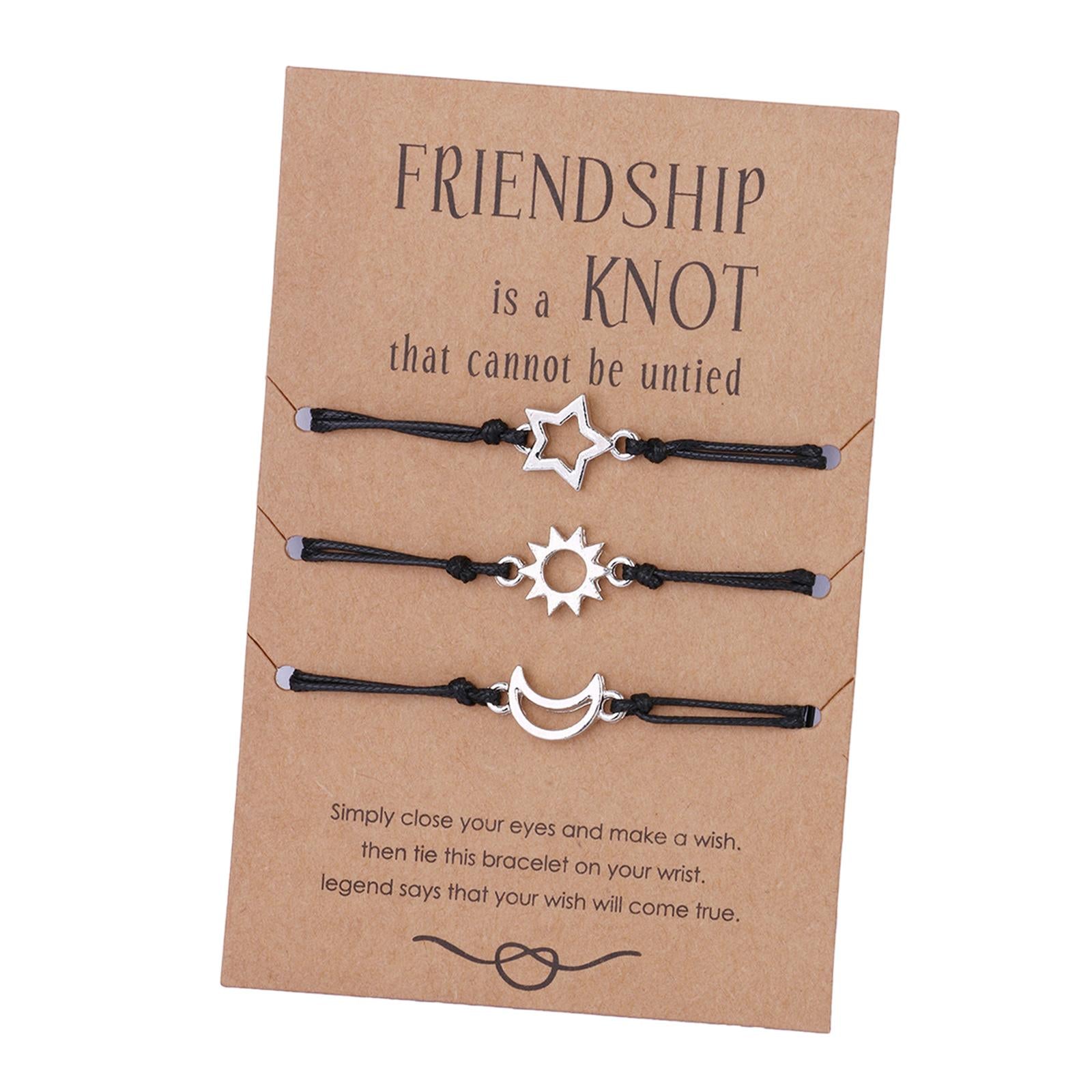 Sun Moon and Star Bracelets Set Handwoven Rope Bracelets for Birthdays Party