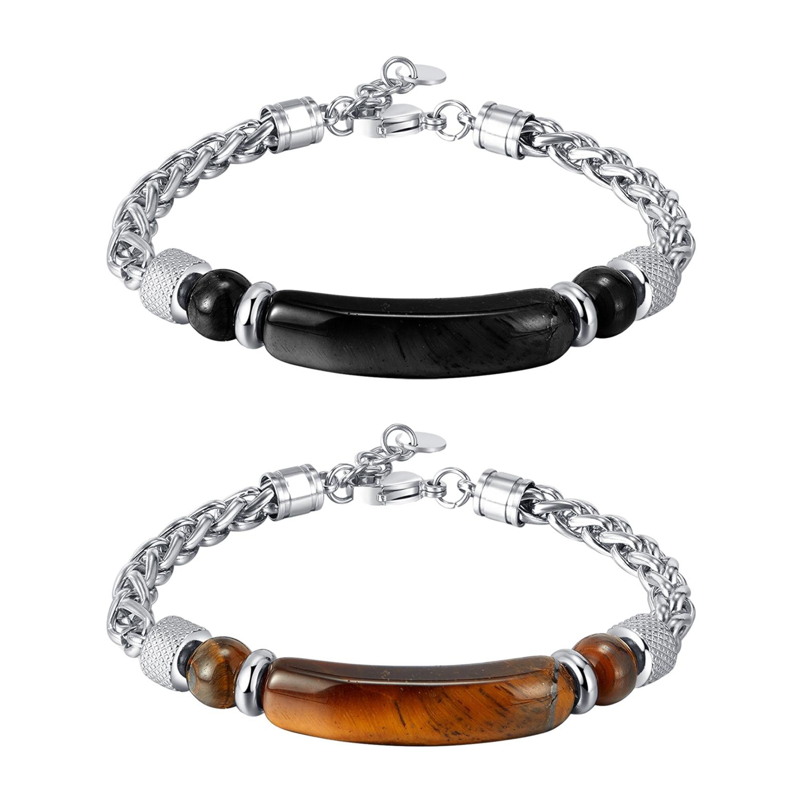 Men's Bracelet from Wife Wrist Bangle for Husband Birthday Father's Day Gift Black