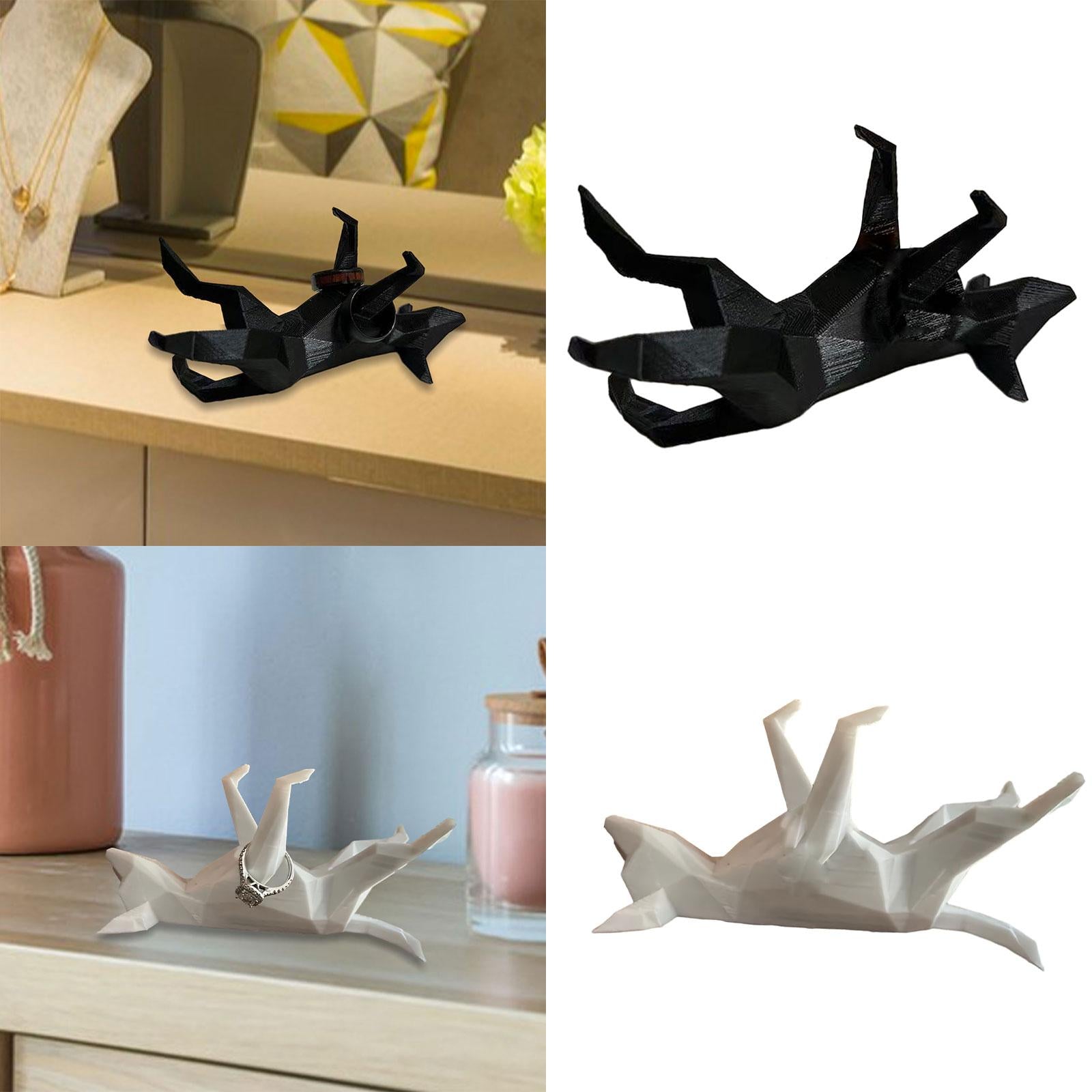 Dog Ring Holder Ring Display Holder Cute Organizer for Mom Female Engagement black