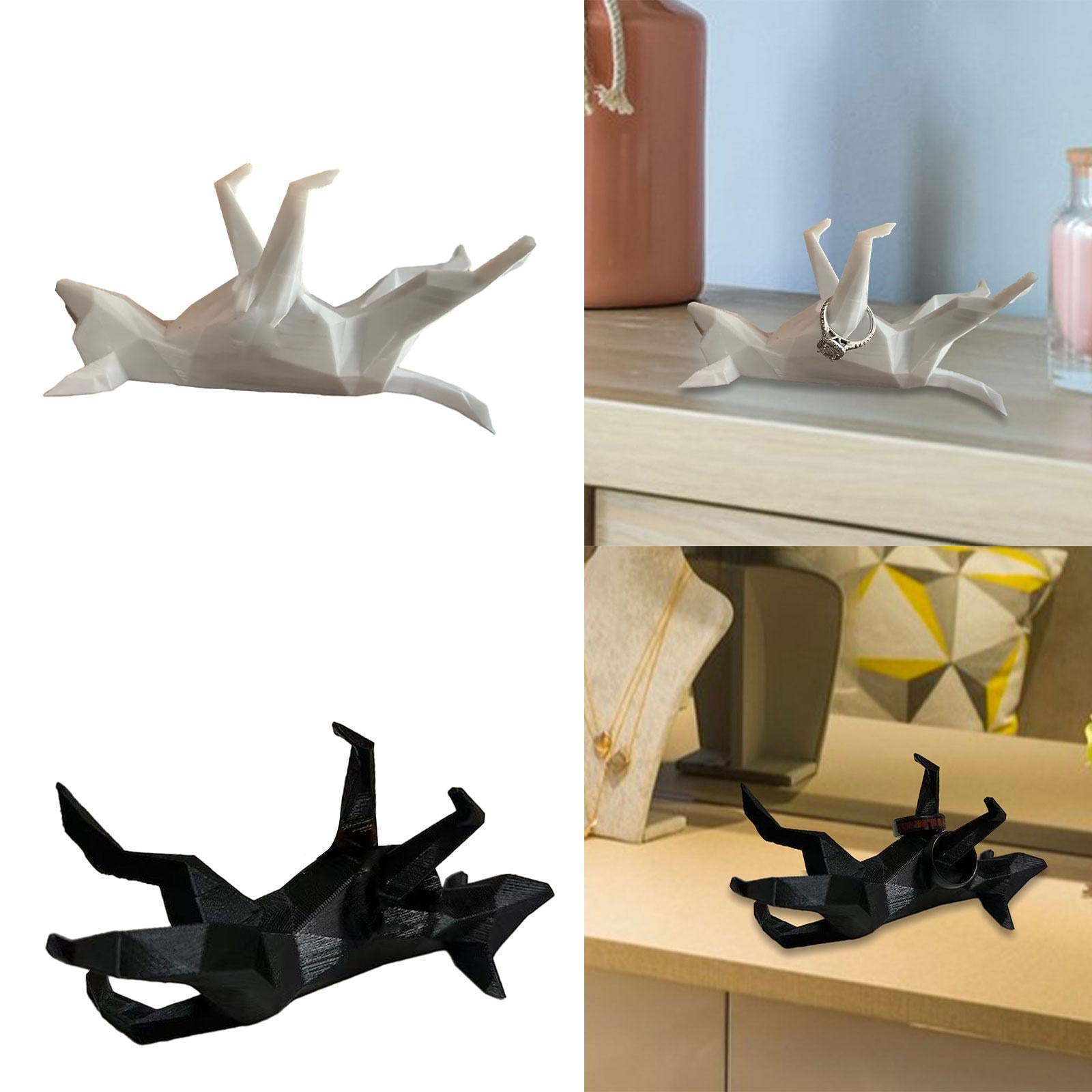 Dog Ring Holder Ring Display Holder Cute Organizer for Mom Female Engagement black