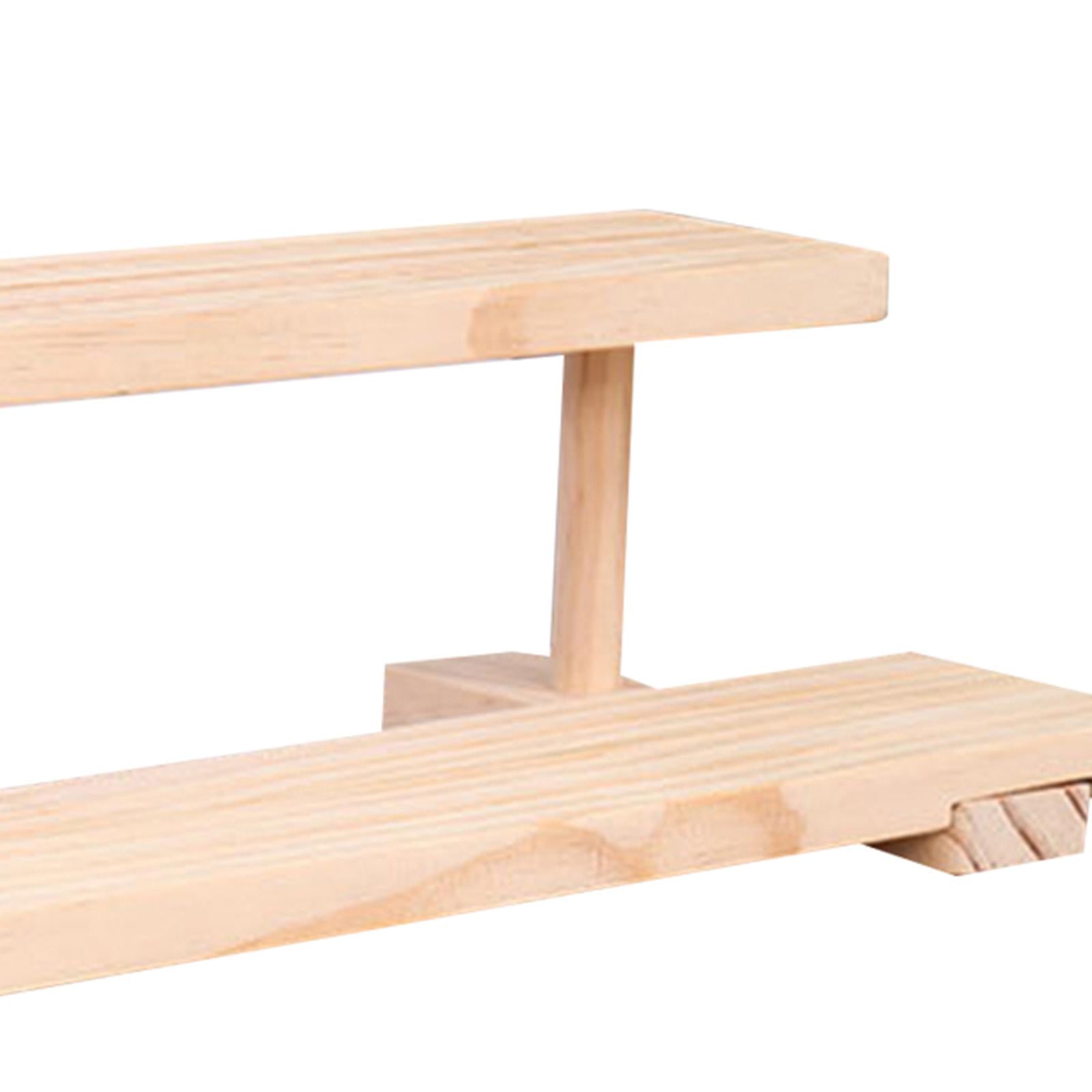 Wood Display Riser Modern Creative Jewelry Rack for Figures Dolls Sculptures 2 Layer Wood Color