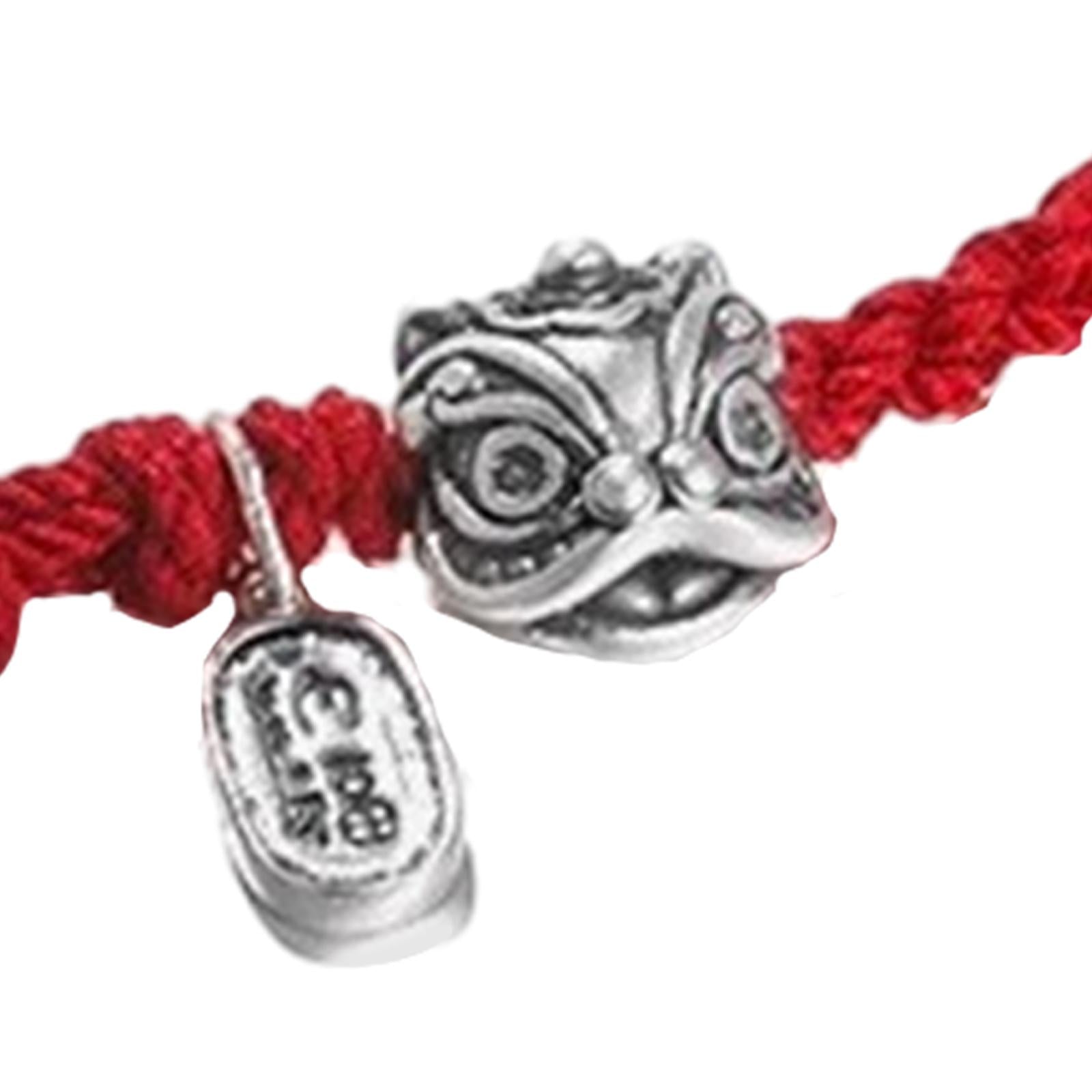 Dancing Lion Head Bracelet Red String Bracelet for Party Birthday Engagement