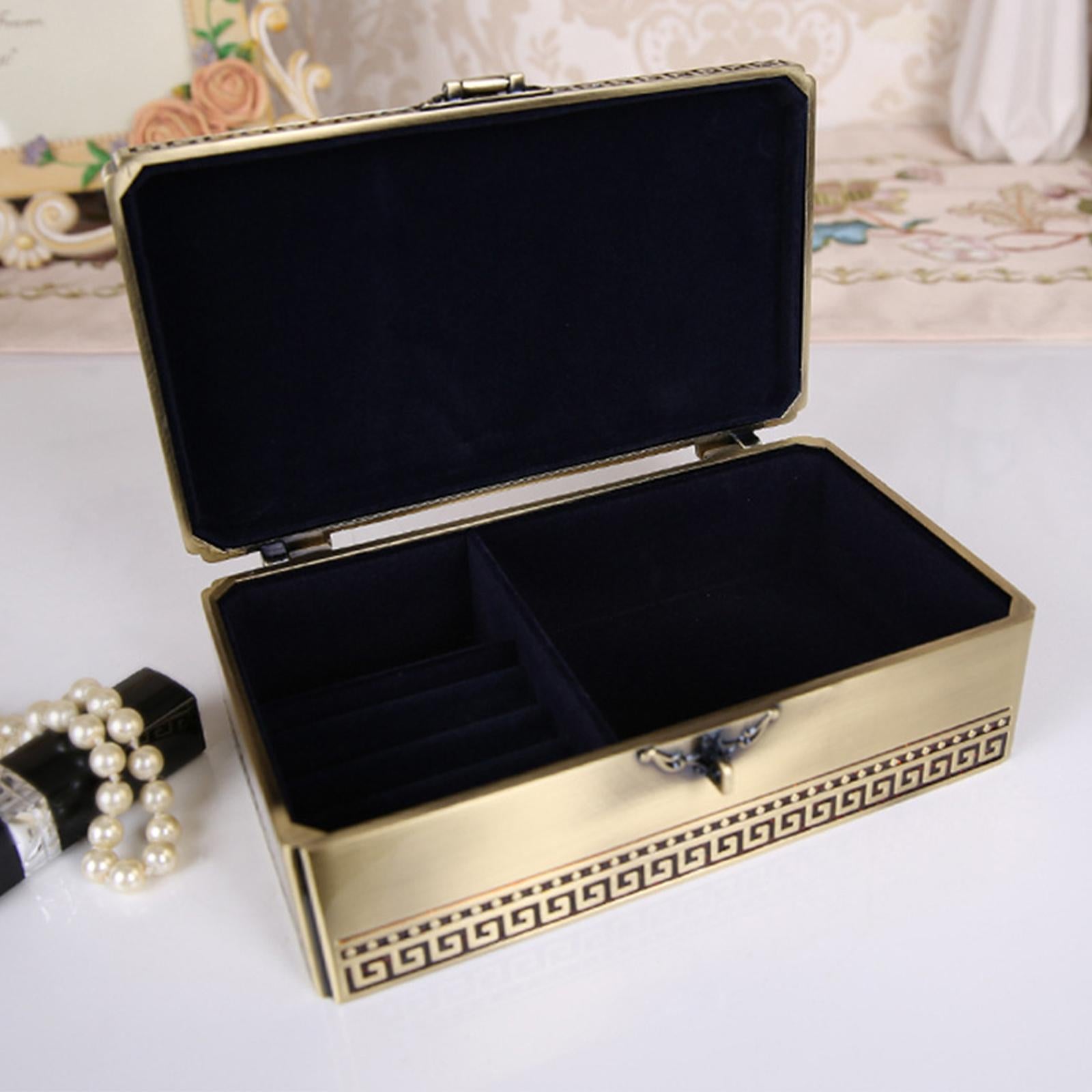 Jewelry Box Metal Necklaces Earrings Organizer for Anniversary Table Bedroom