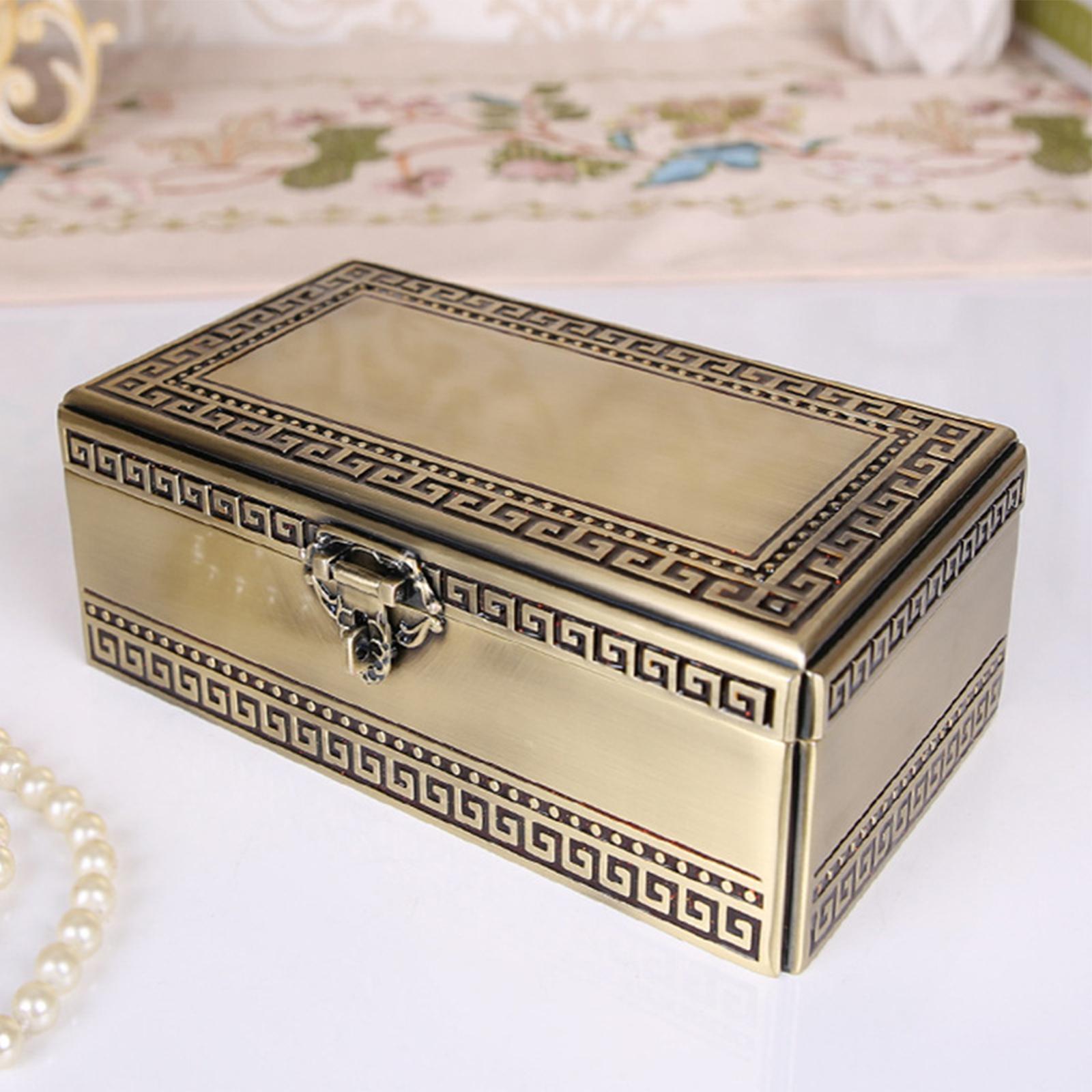 Jewelry Box Metal Necklaces Earrings Organizer for Anniversary Table Bedroom
